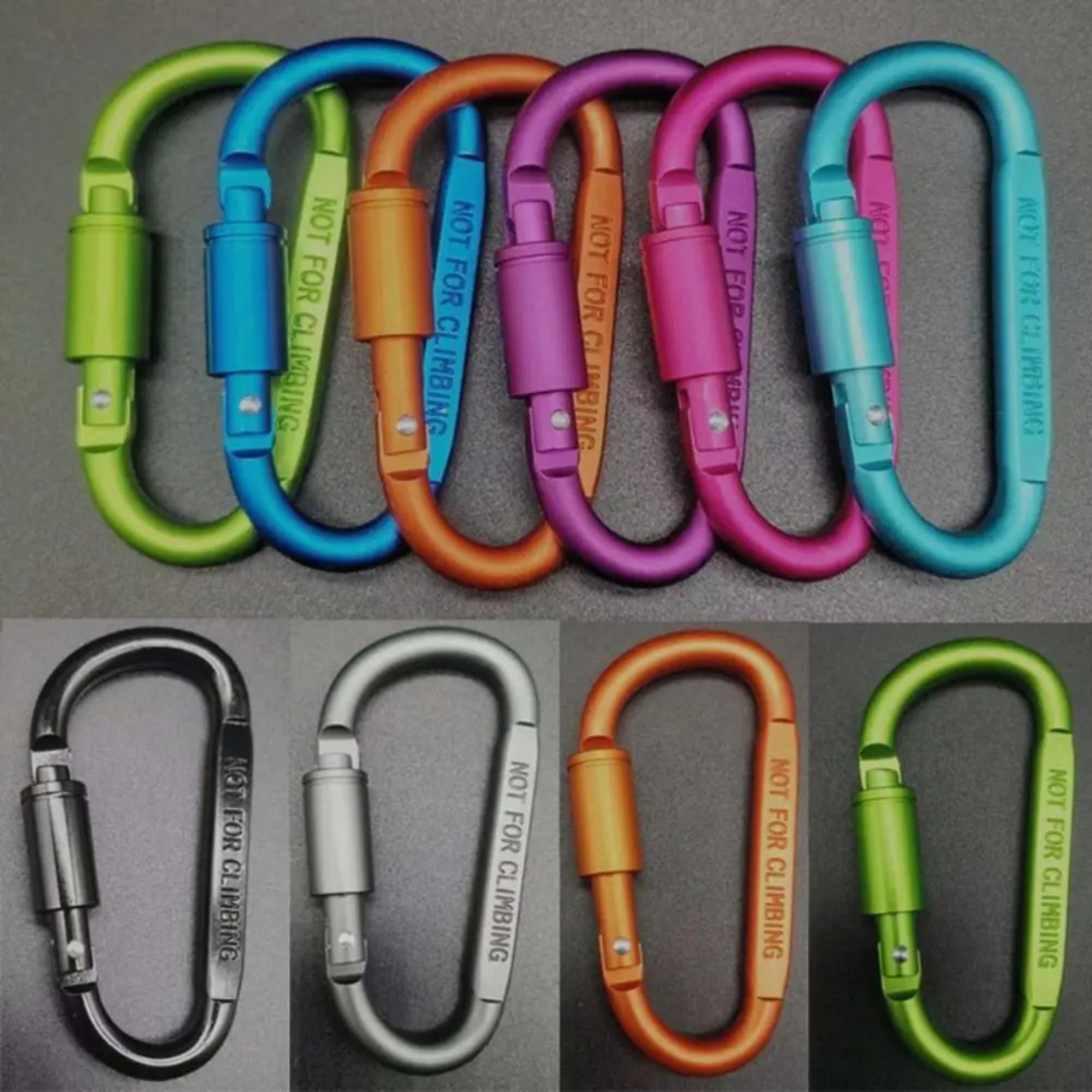 locking aluminum carabiner keychain d shape clip for camping and hiking