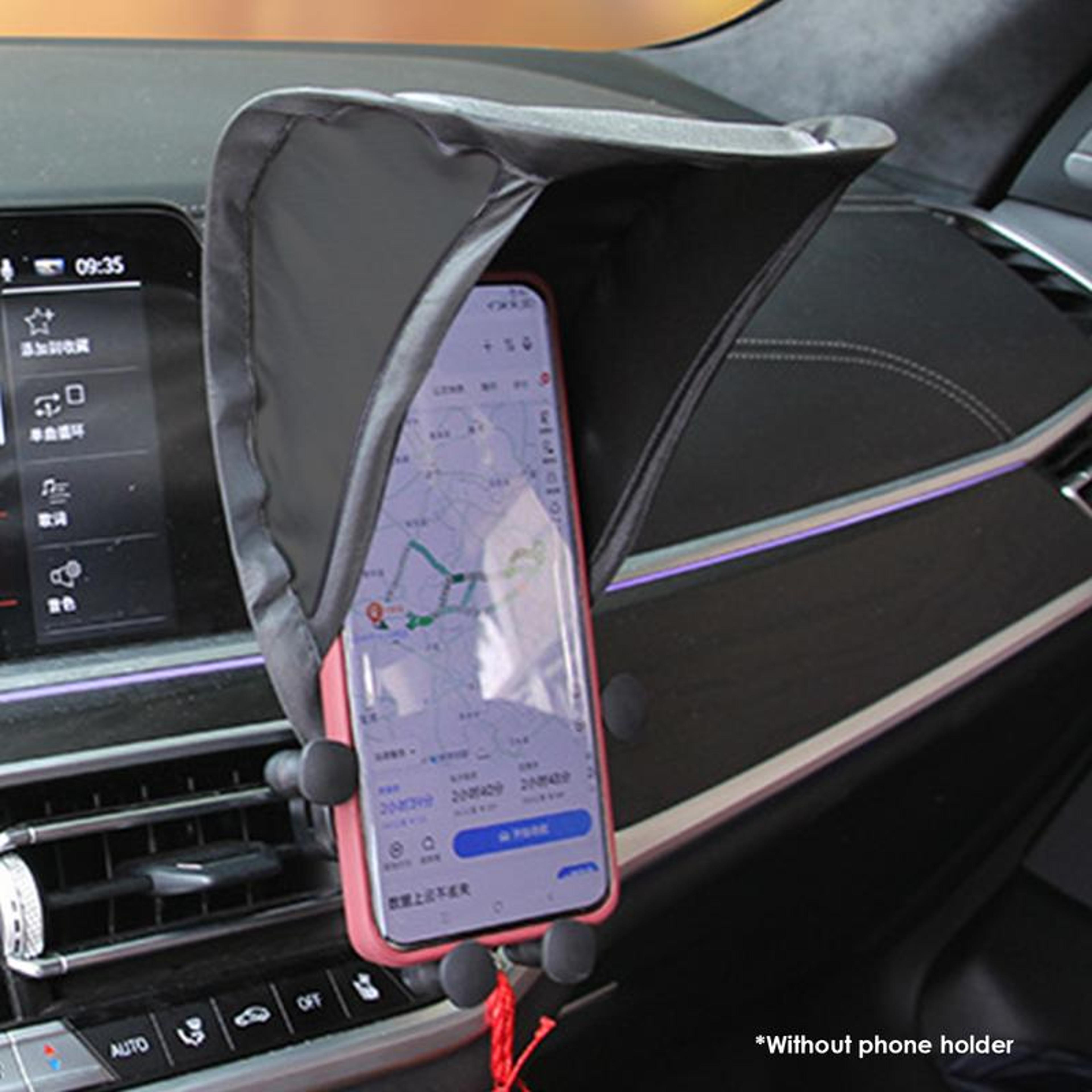 universal phone sun shade umbrella with anti glare phone holder for car bike and motorcycle
