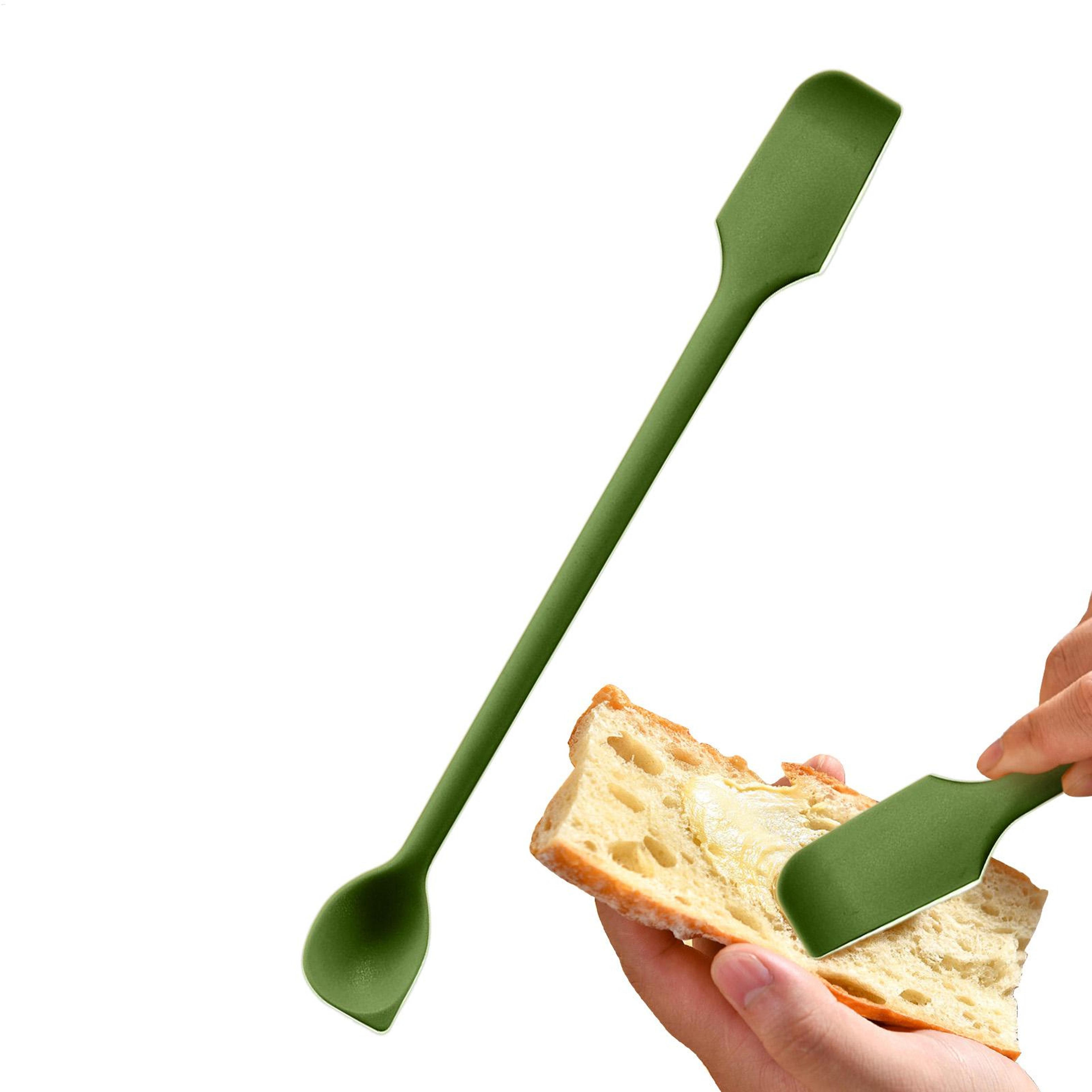 double ended silicone jar spatula mini scraper for butter baking and nonstick cooking