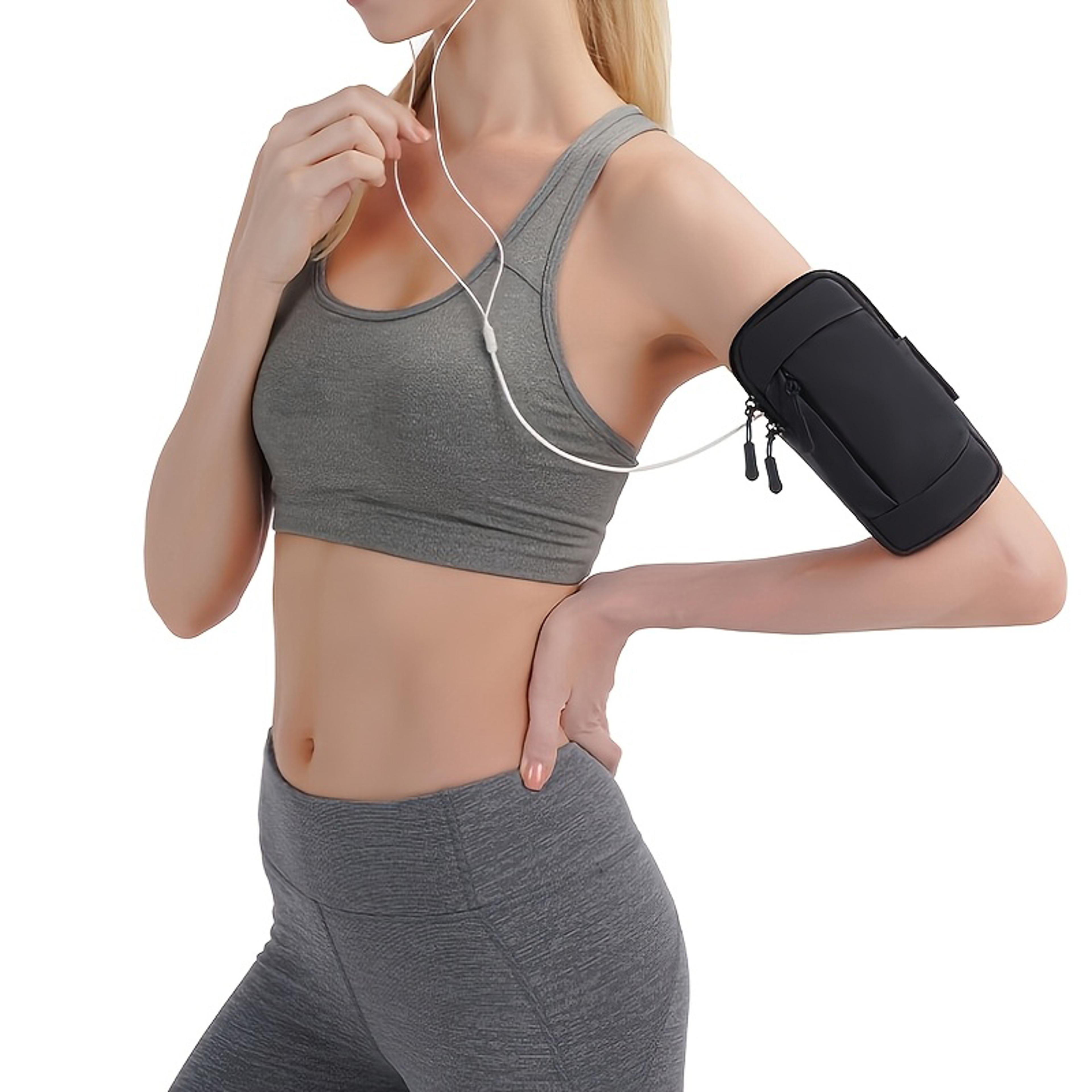 activefit running phone armband with zipper pocket and adjustable sports arm bag
