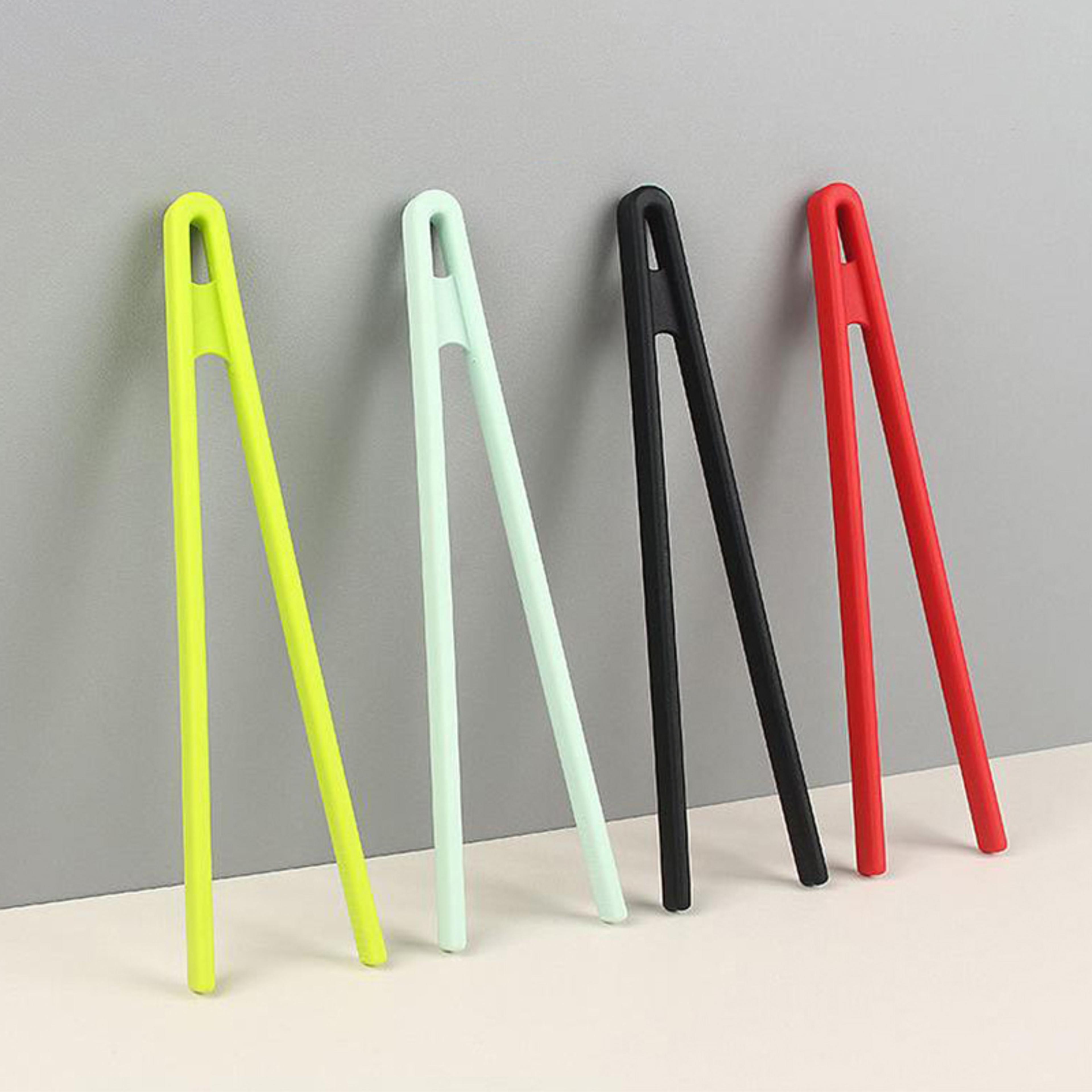 silicone kitchen tongs non slip heat resistant toast and bbq serving clip