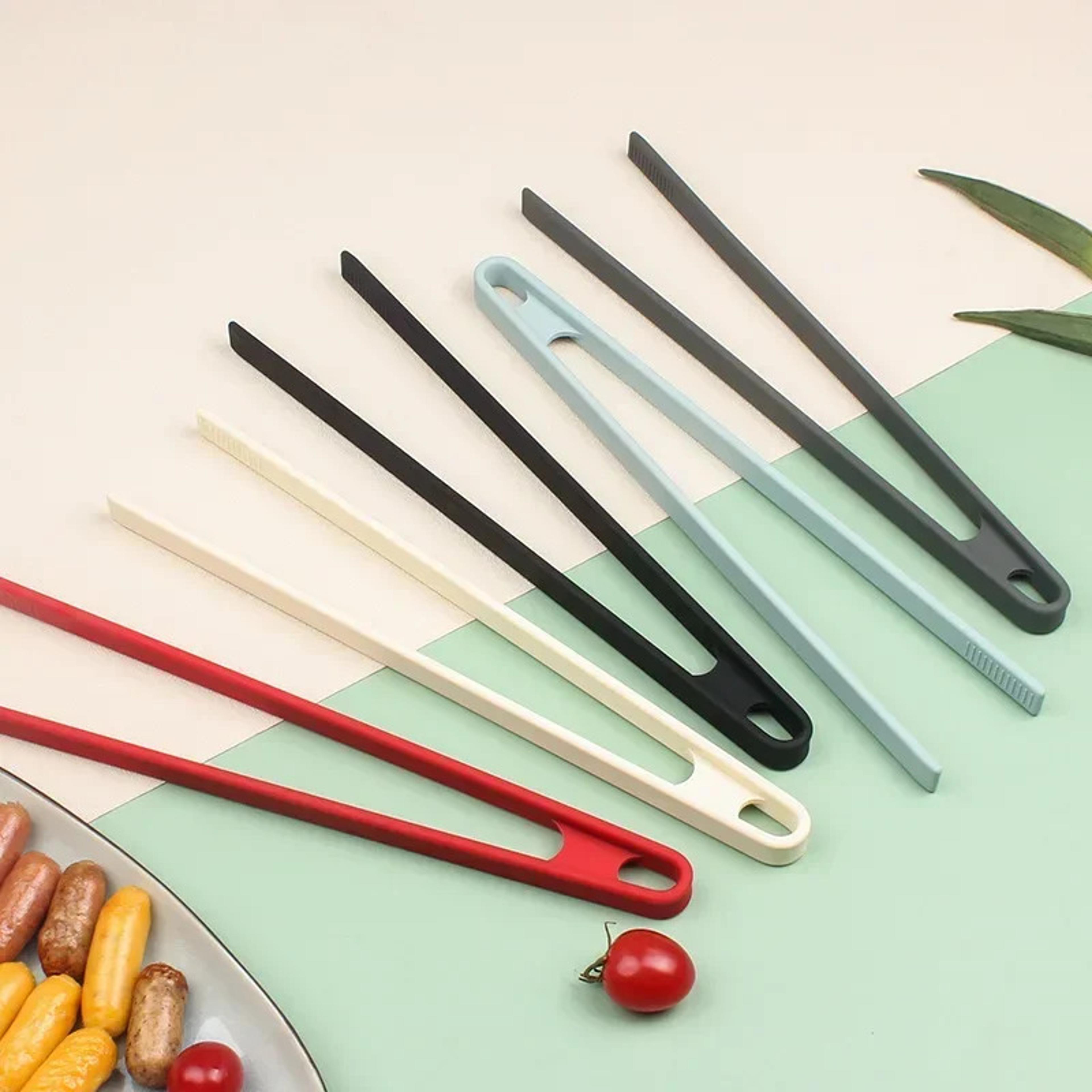 heat resistant silicone kitchen tongs for toast grill and serving