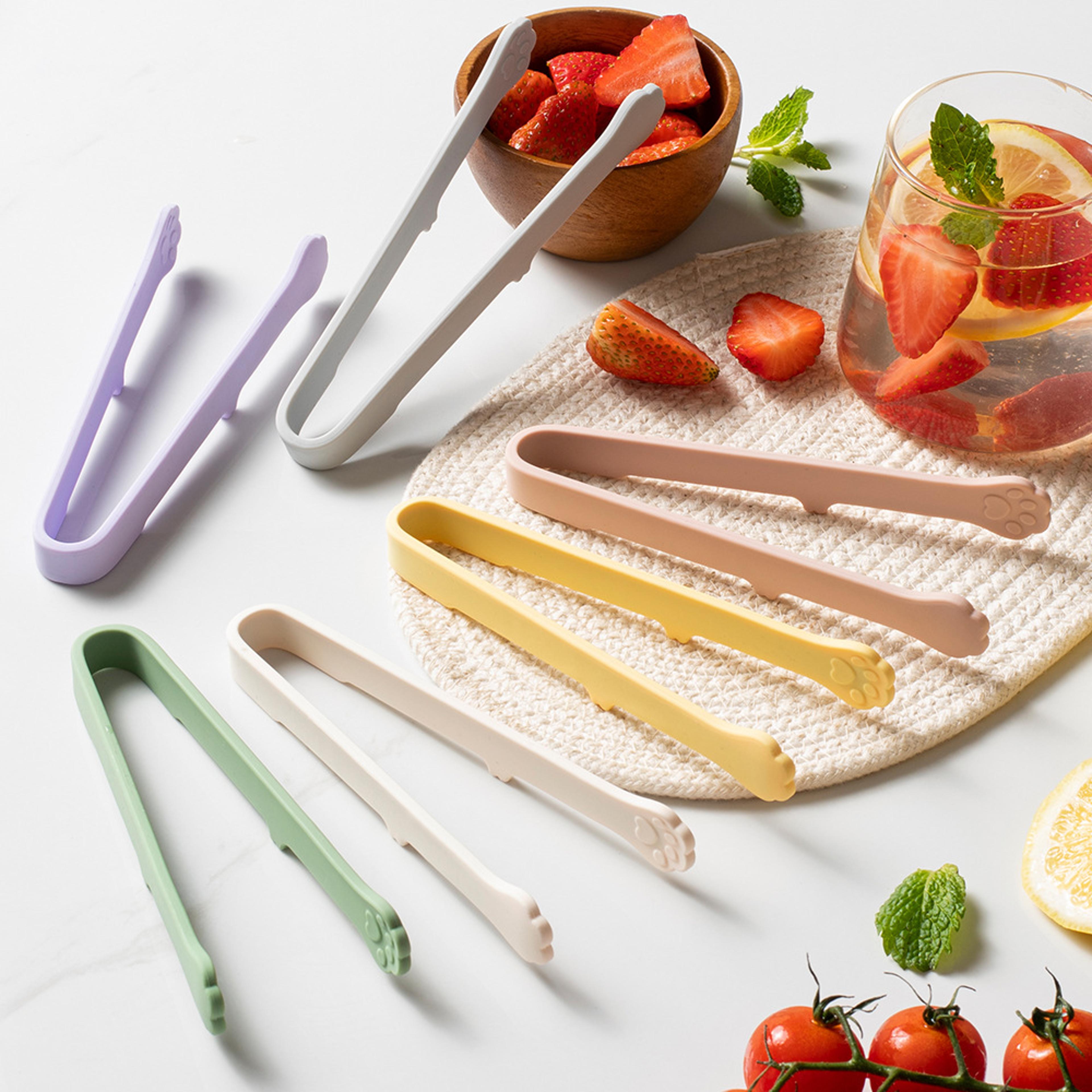 cat paw silicone food tongs mini serving clip for snacks bread ice and bbq