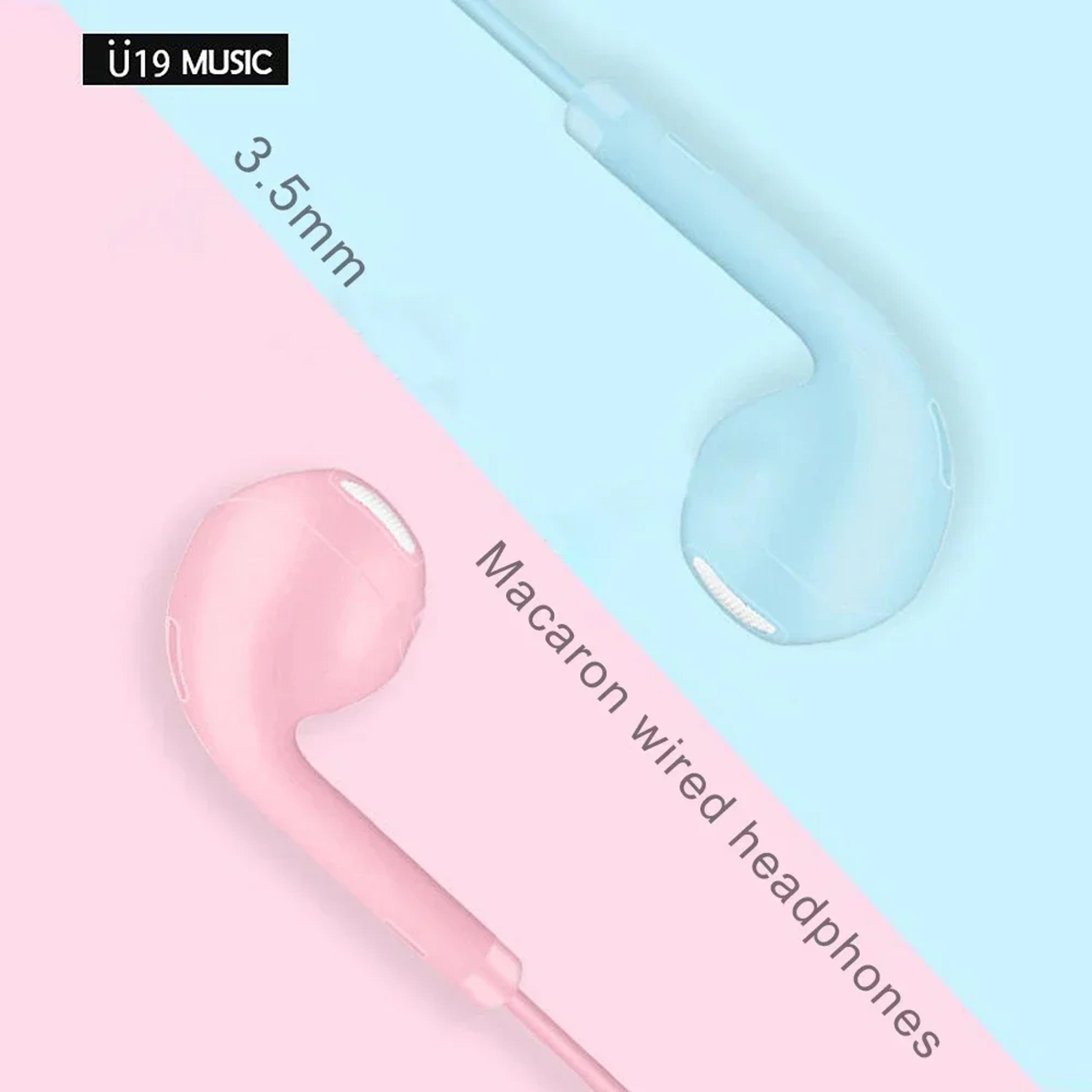 macaron wired in ear headphones with microphone noise cancelling colorful earbuds