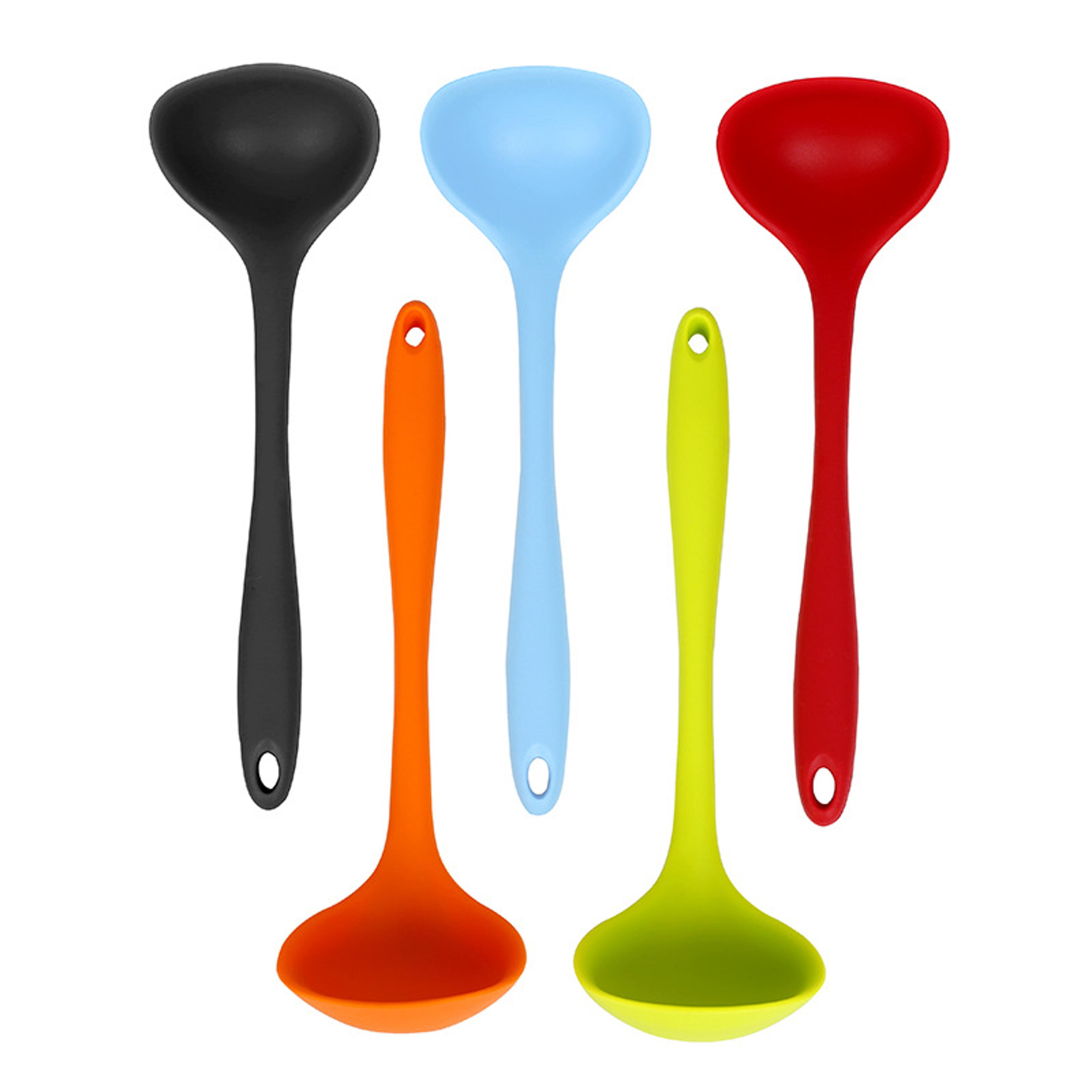 ultimate heat resistant silicone spoon non stick deep soup spoon for daily cooking