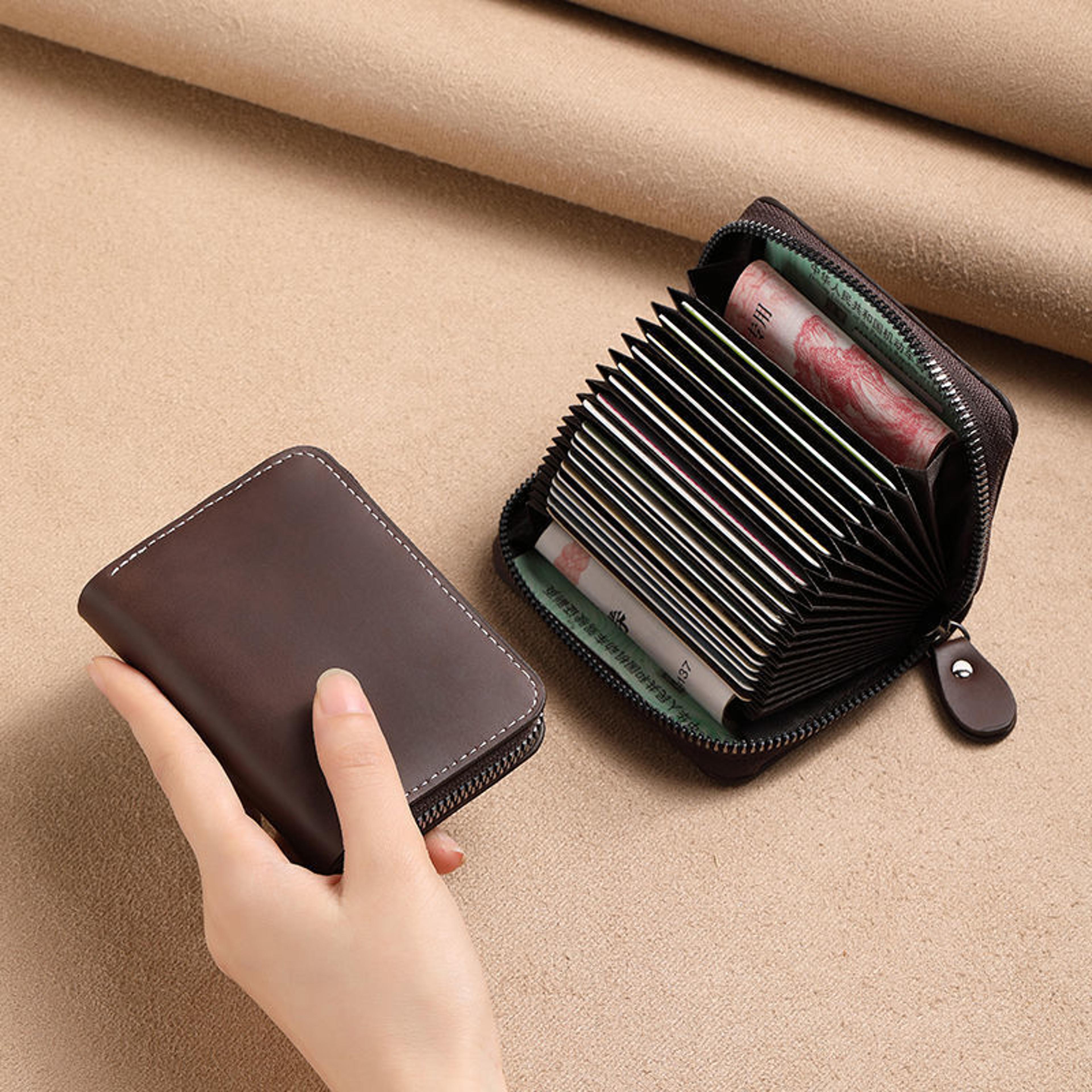 rfid blocking passport wallet zip card holder in pu leather