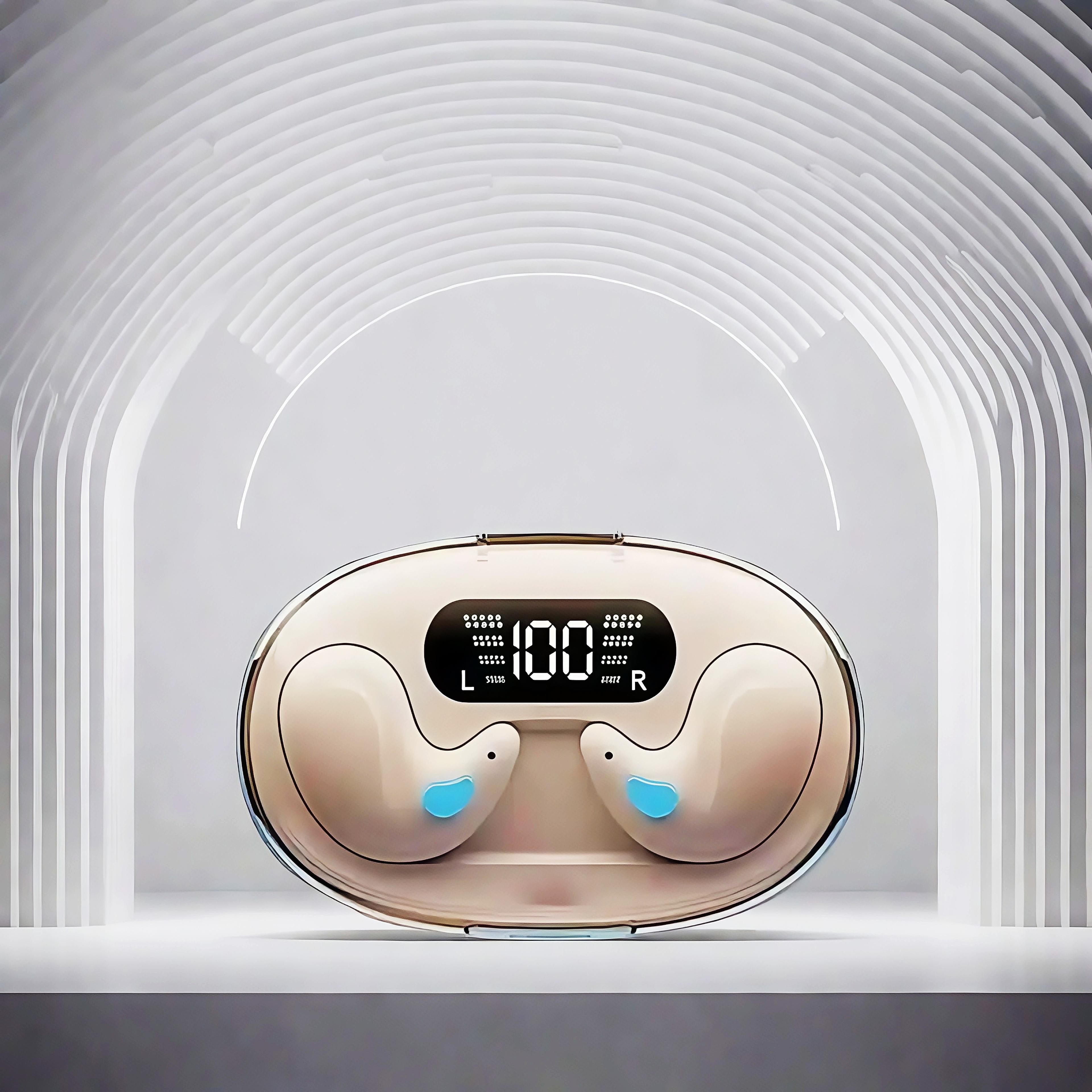 mini wireless sleeping earbuds with mic and waterproof charging case