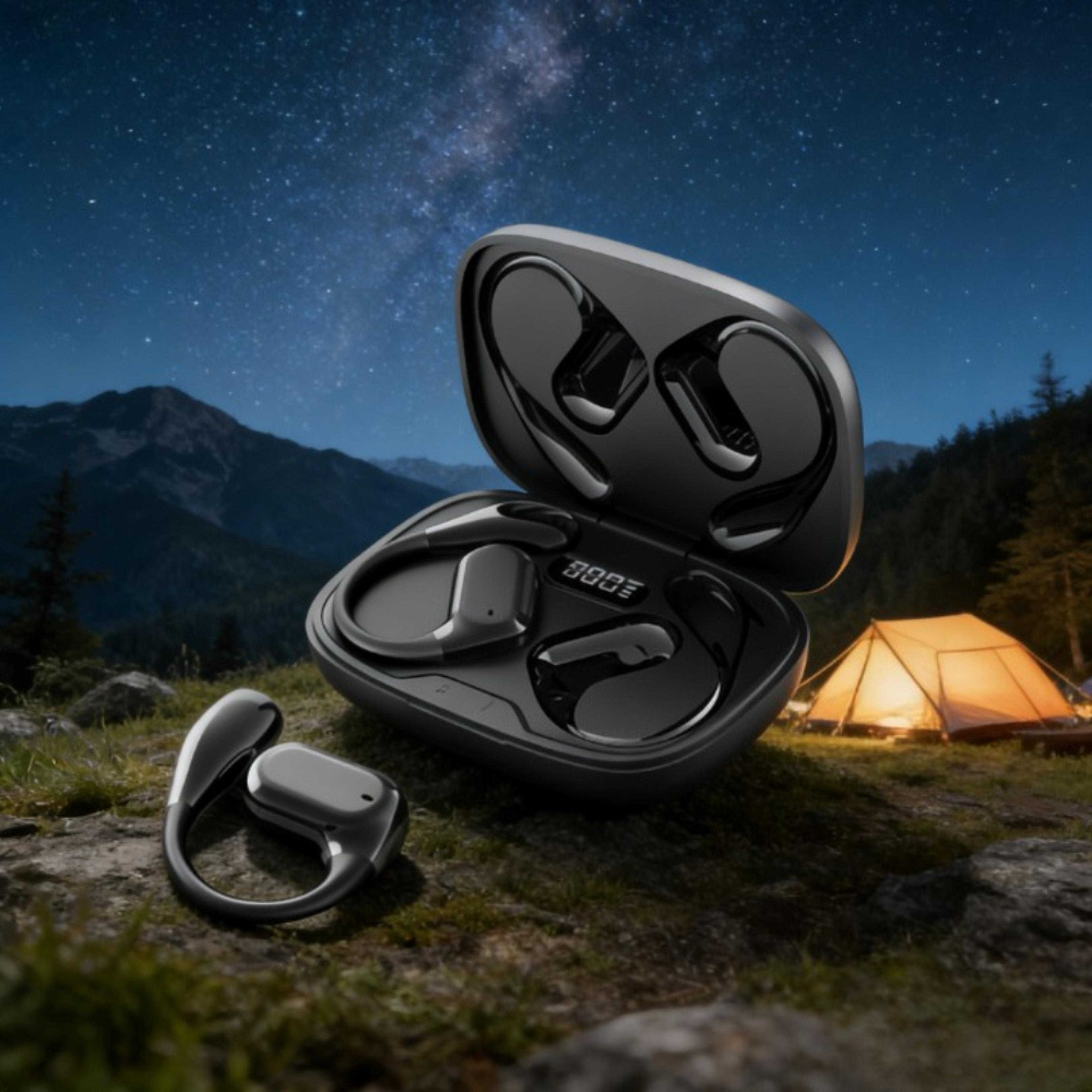 bluetooth sports earbuds with ear hook and enc hd calls