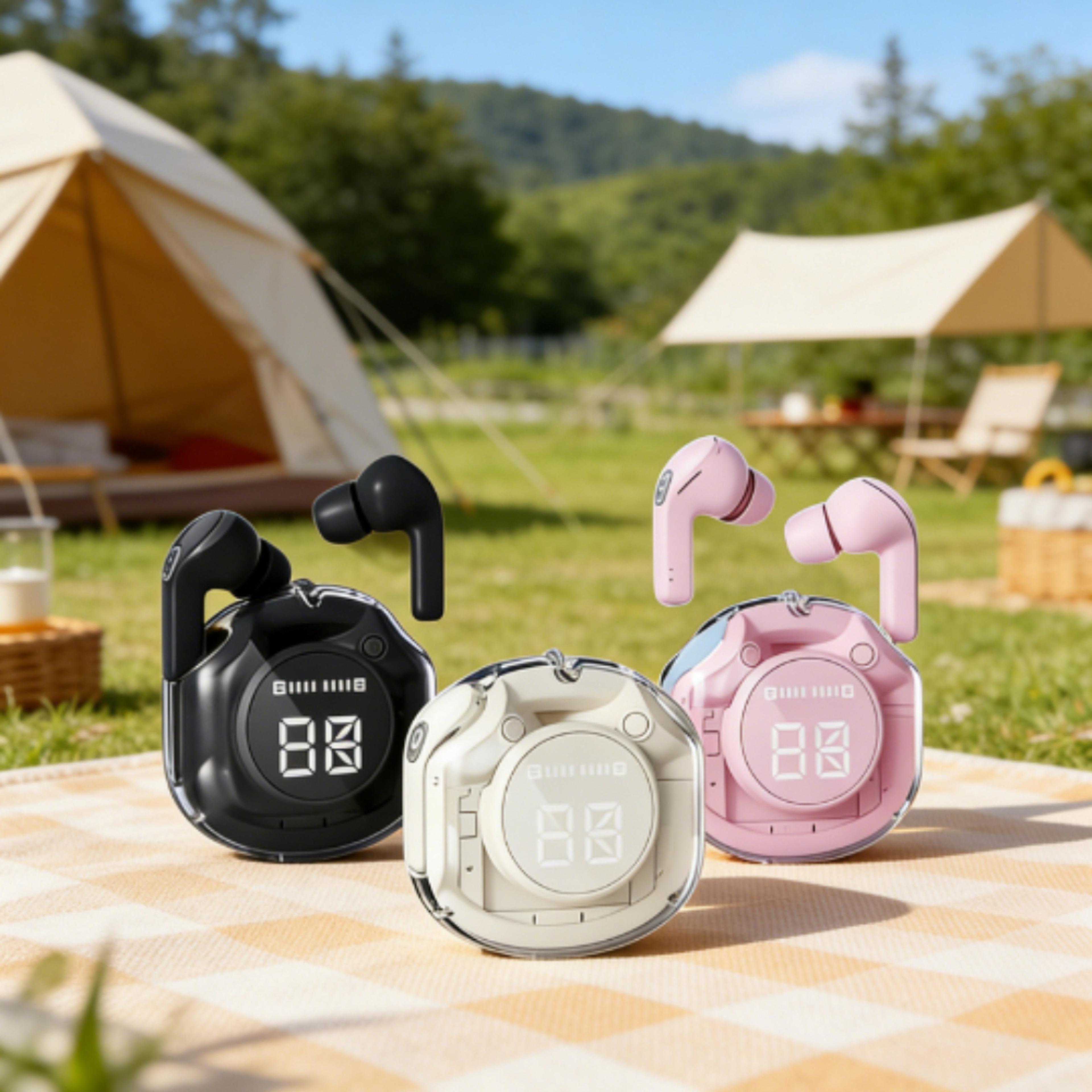 led display wireless bluetooth earbuds with charging case