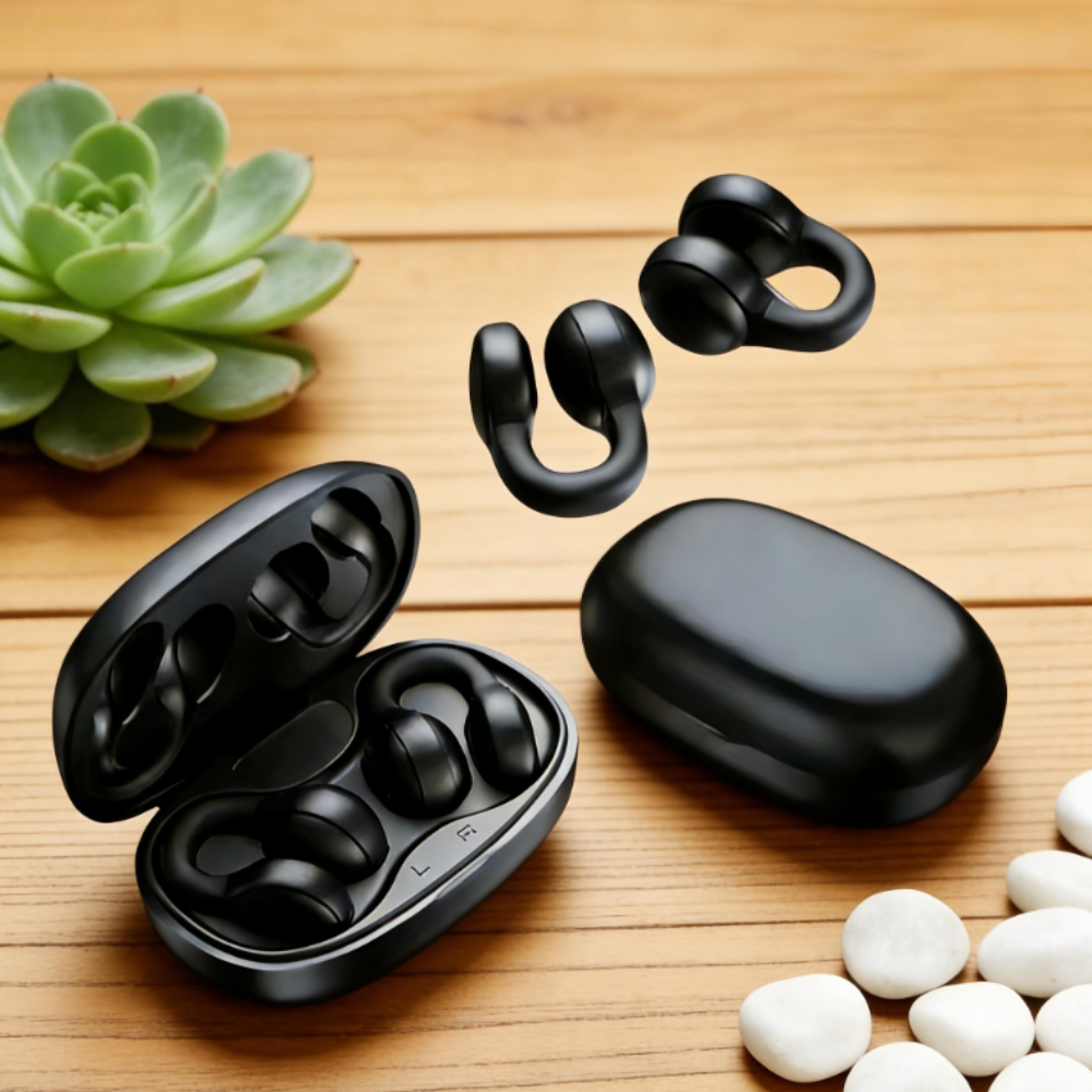 wireless earbuds with noise reduction mic and led power display