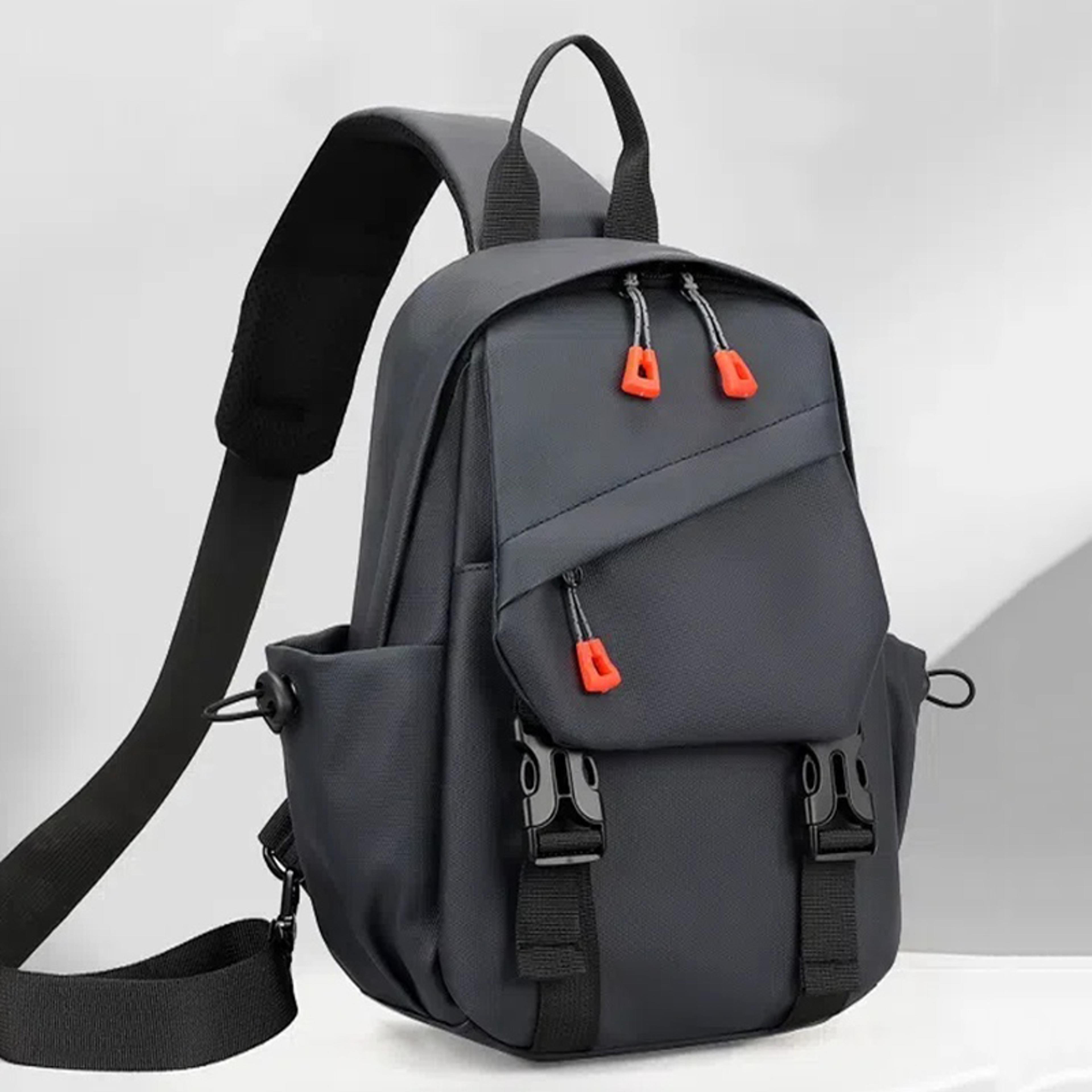 mens casual chest bag with multiple pockets large capacity for running, commuting & daily use