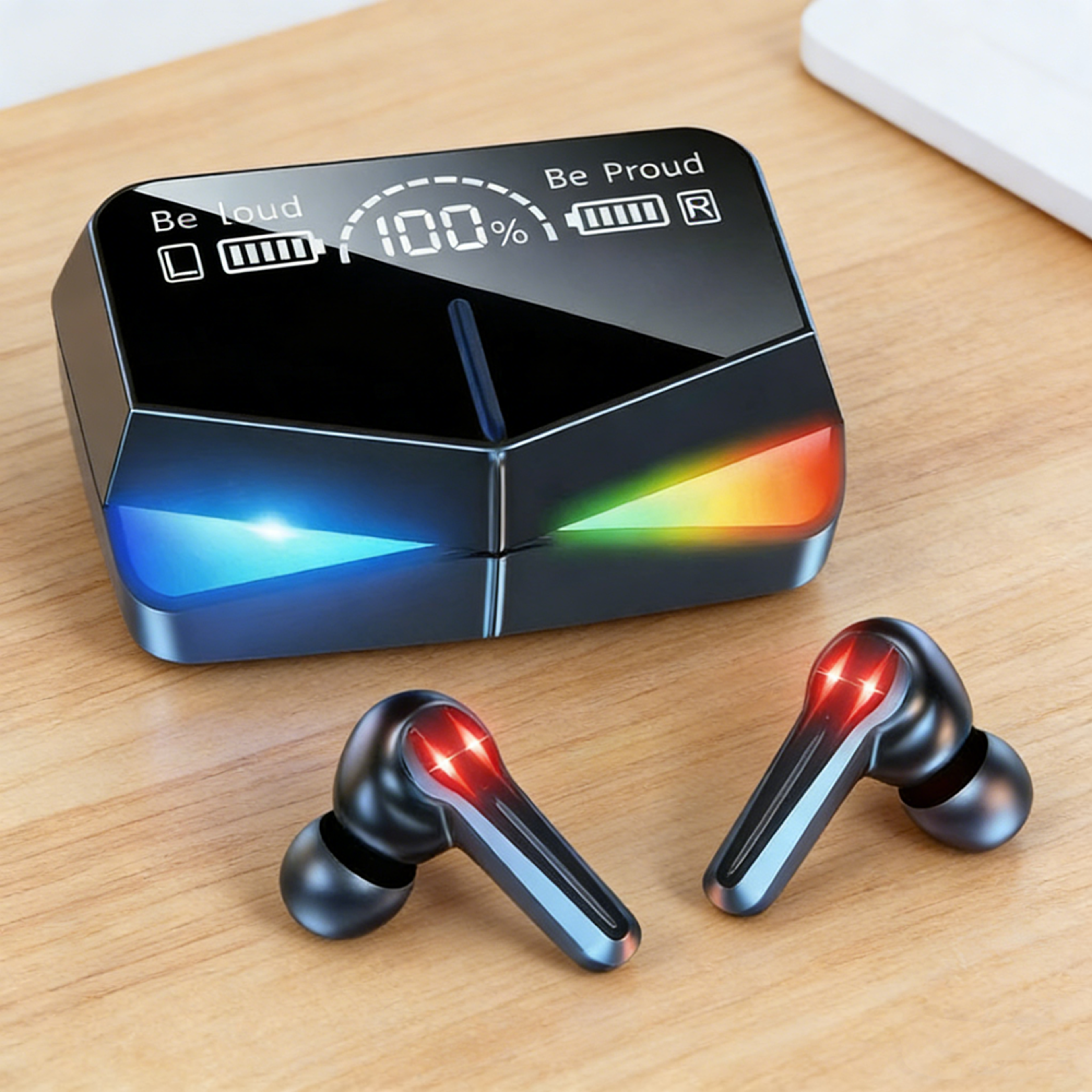 wireless bluetooth sport earbuds with mic and charging case