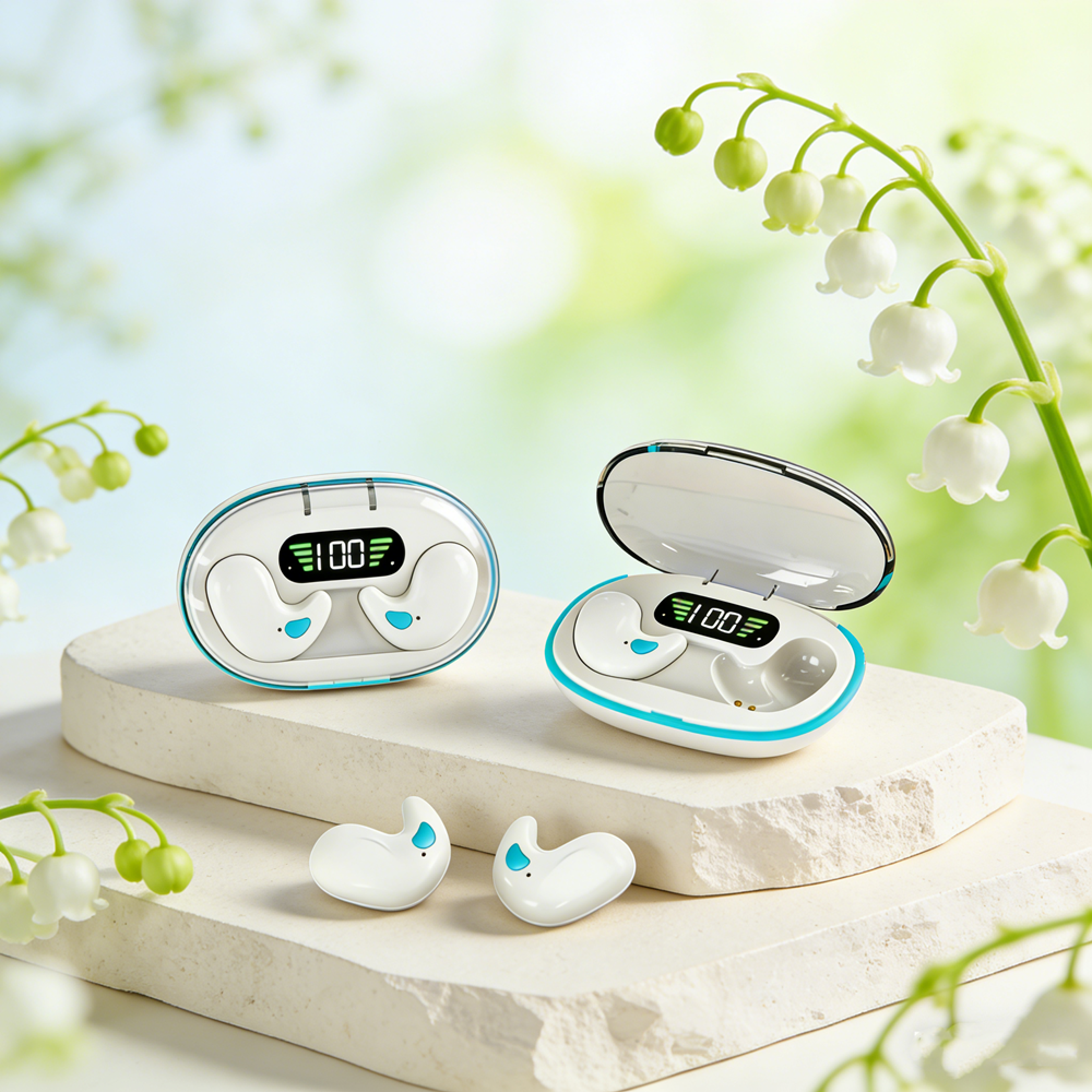 wireless earbuds with ear hooks noise reduction bluetooth earphones