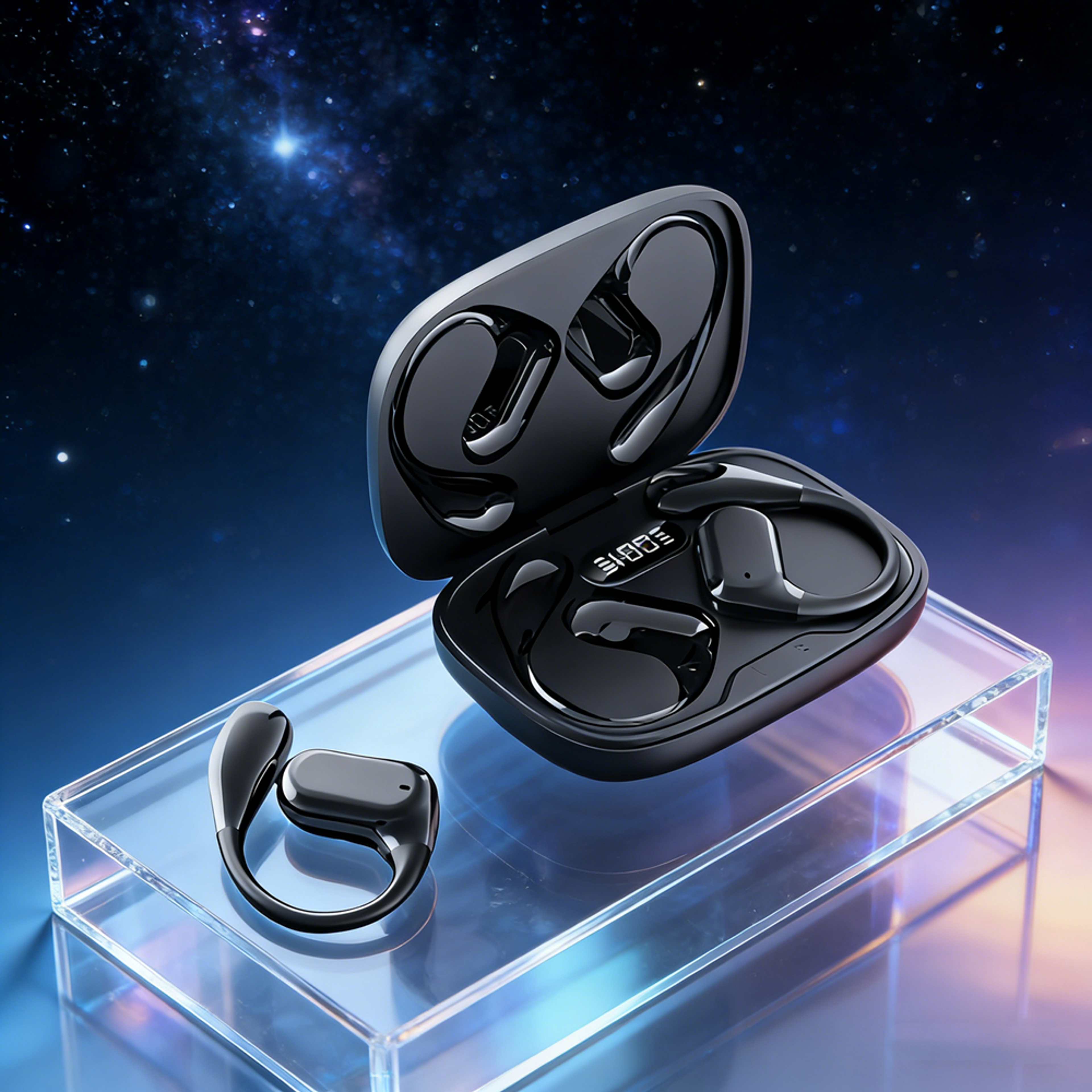sports tws wireless bluetooth headset with enc noise reduction mic