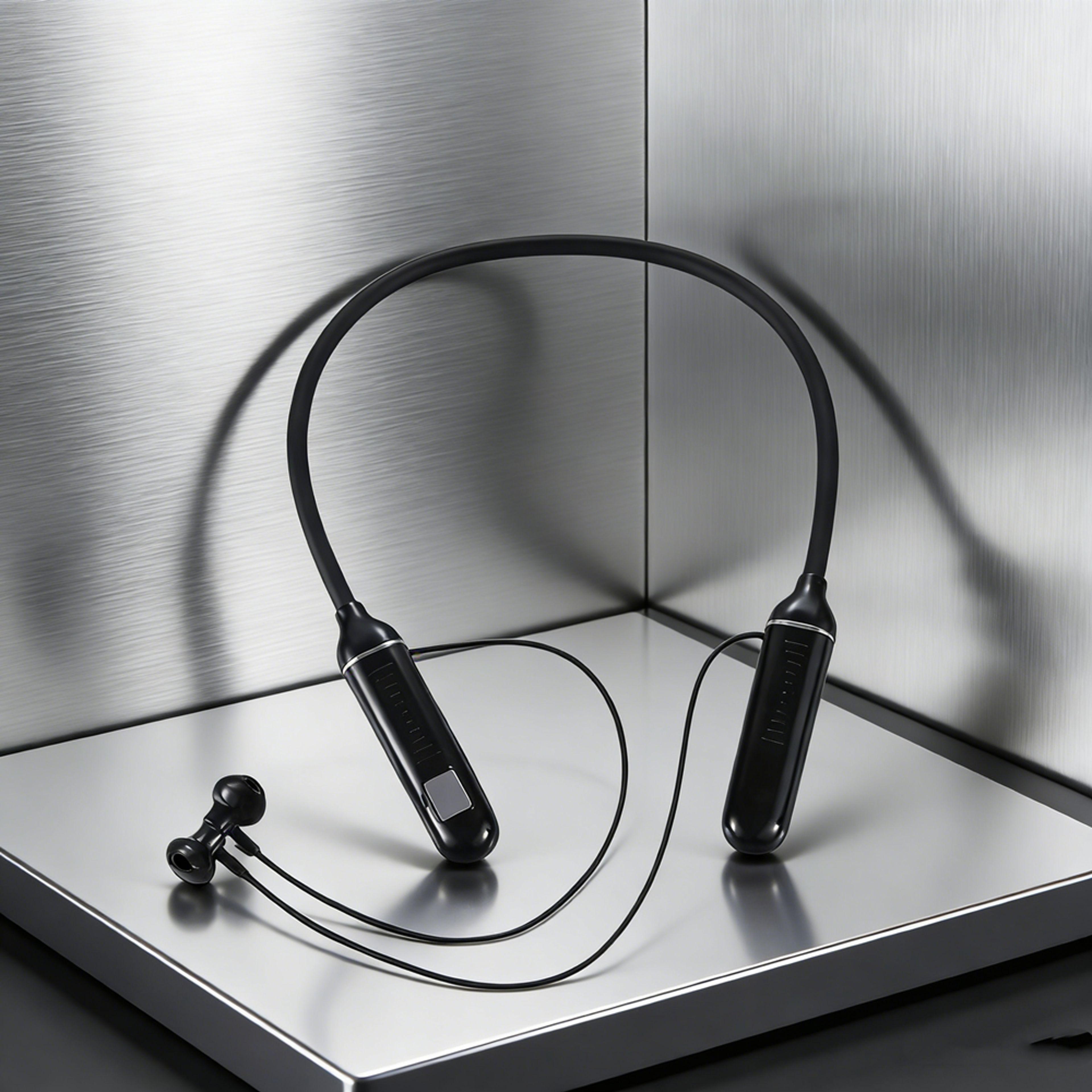hifi wireless neckband headphones with led power display, gaming bluetooth headset & tf card slot for sport