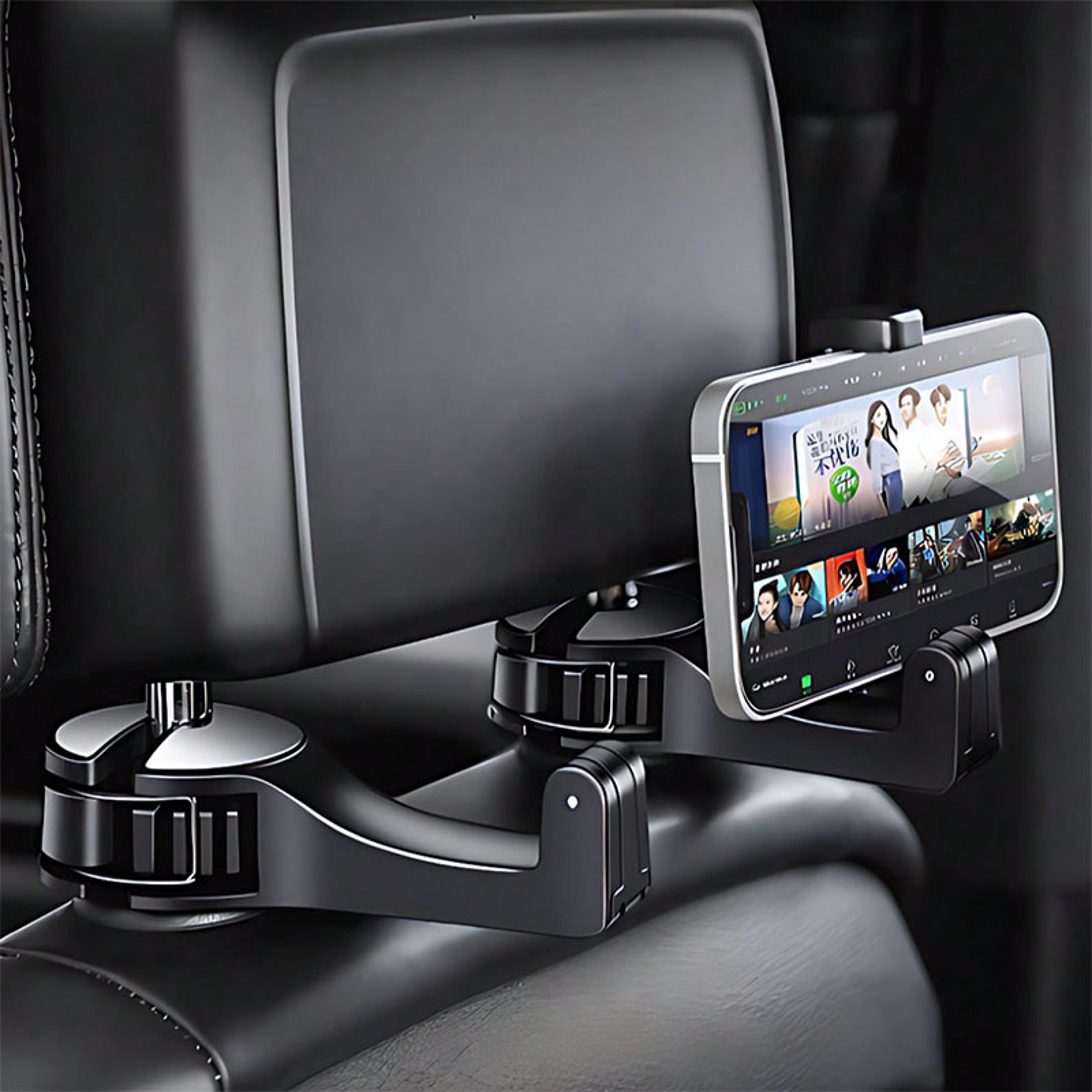 car seat hook phone holder with rotatable headrest bag hanger