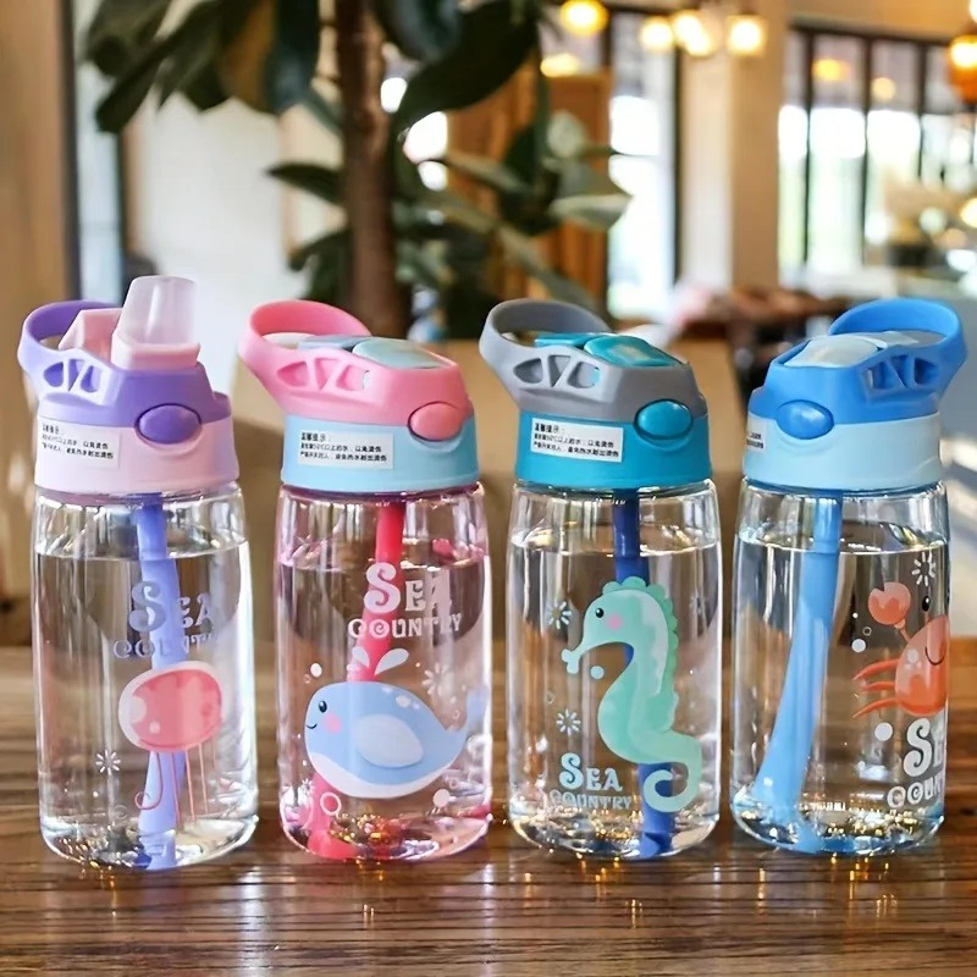 kids cartoon leakproof straw sippy cup portable toddler water bottle