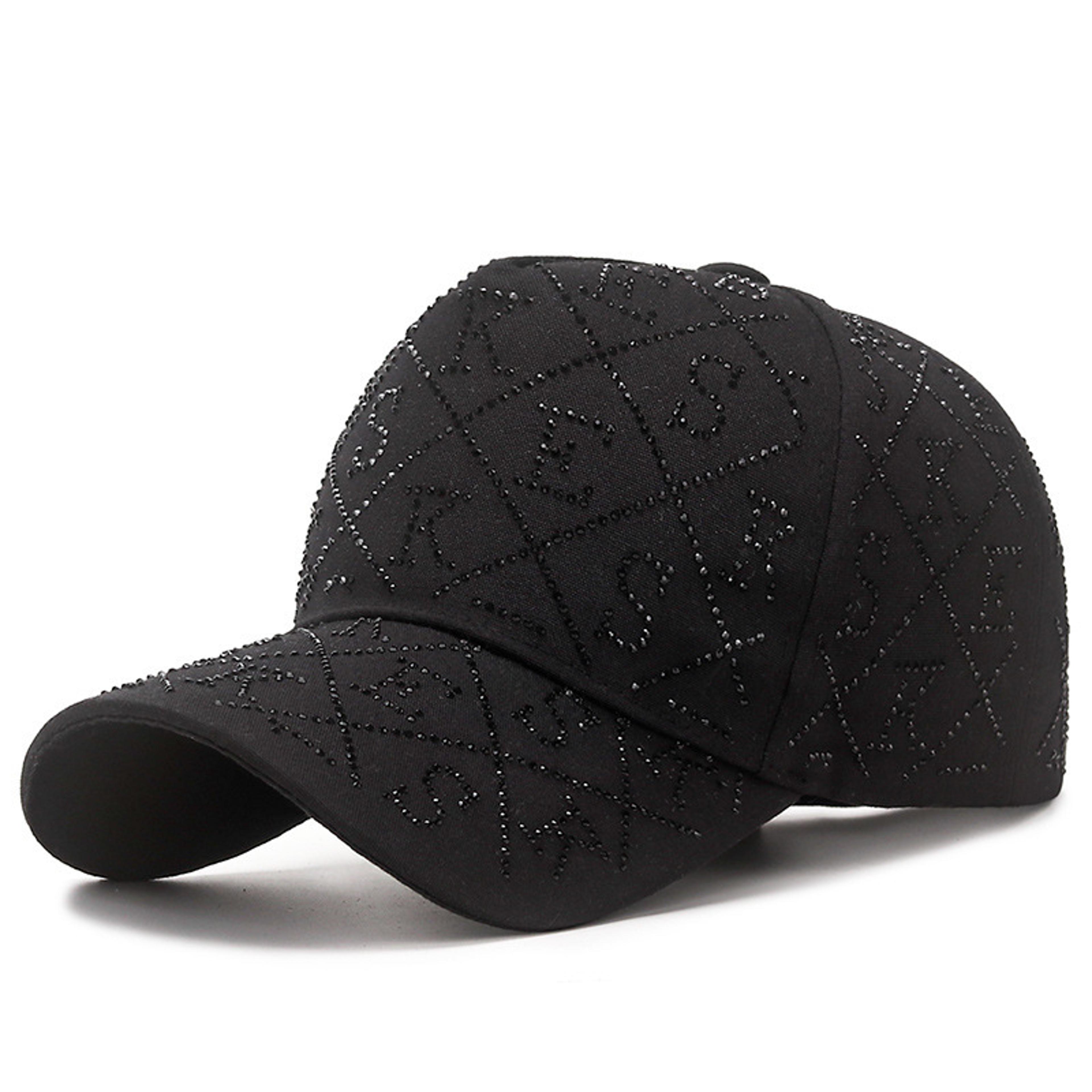 luxury rhinestone baseball cap with sparkle letter accent rhinestone baseball cap streetwear style
