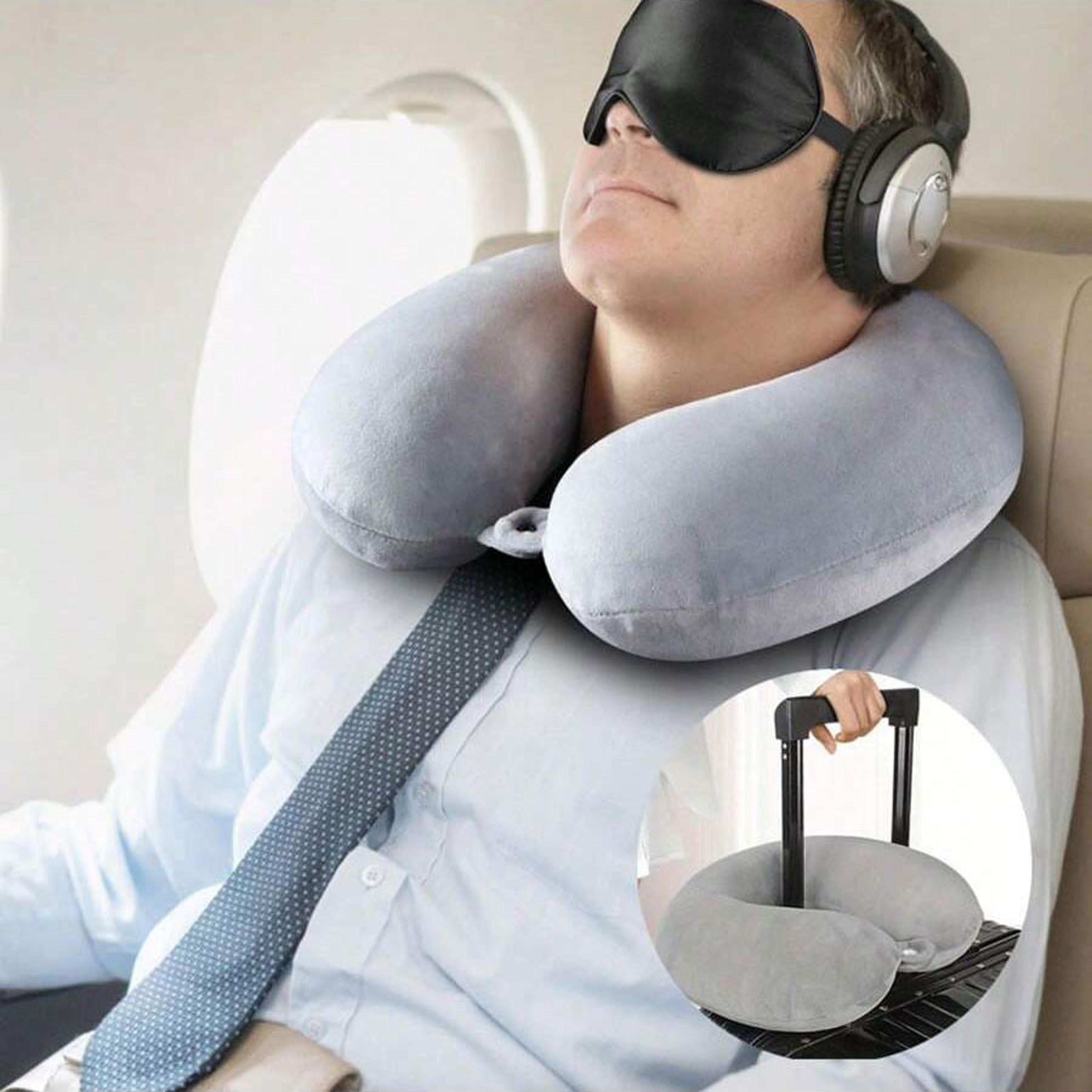 ergocloud travel neck pillow soft neck support pillow for flights cars & office comfort