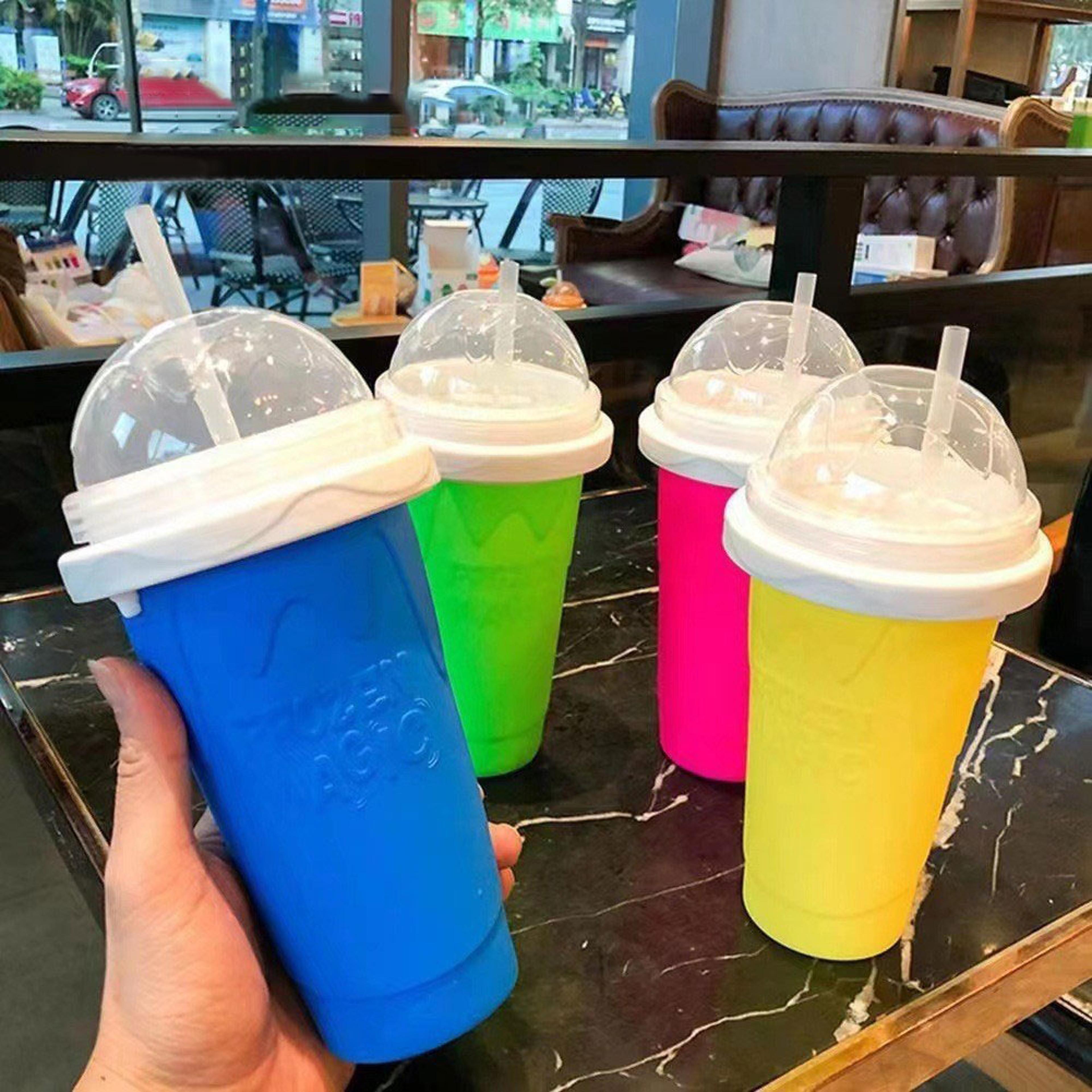 quick freeze slushie maker cup for homemade smoothies and frozen drinks