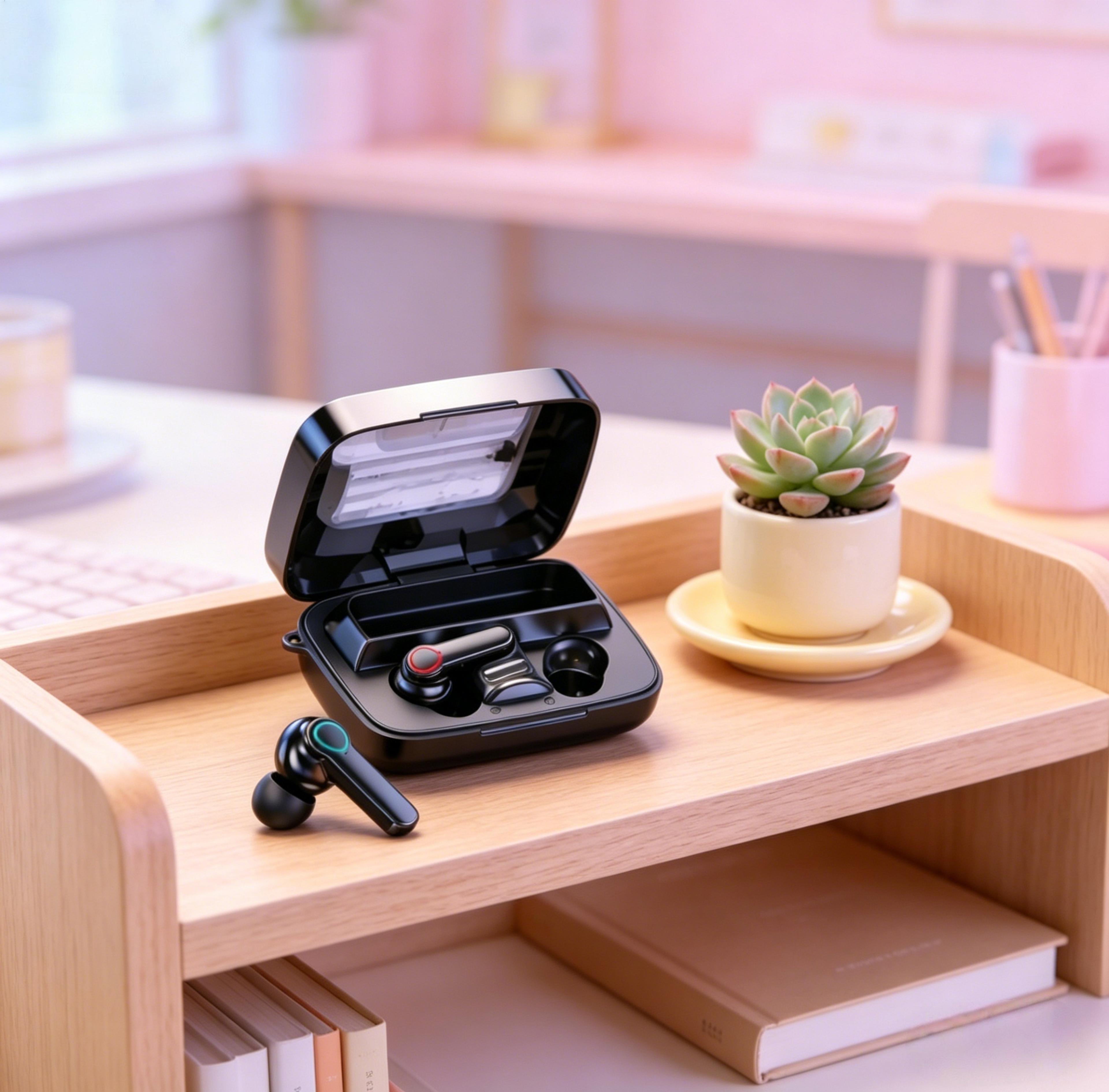 premium smart touch wireless earbuds bluetooth long playtime compact bluetooth earphones with charging case