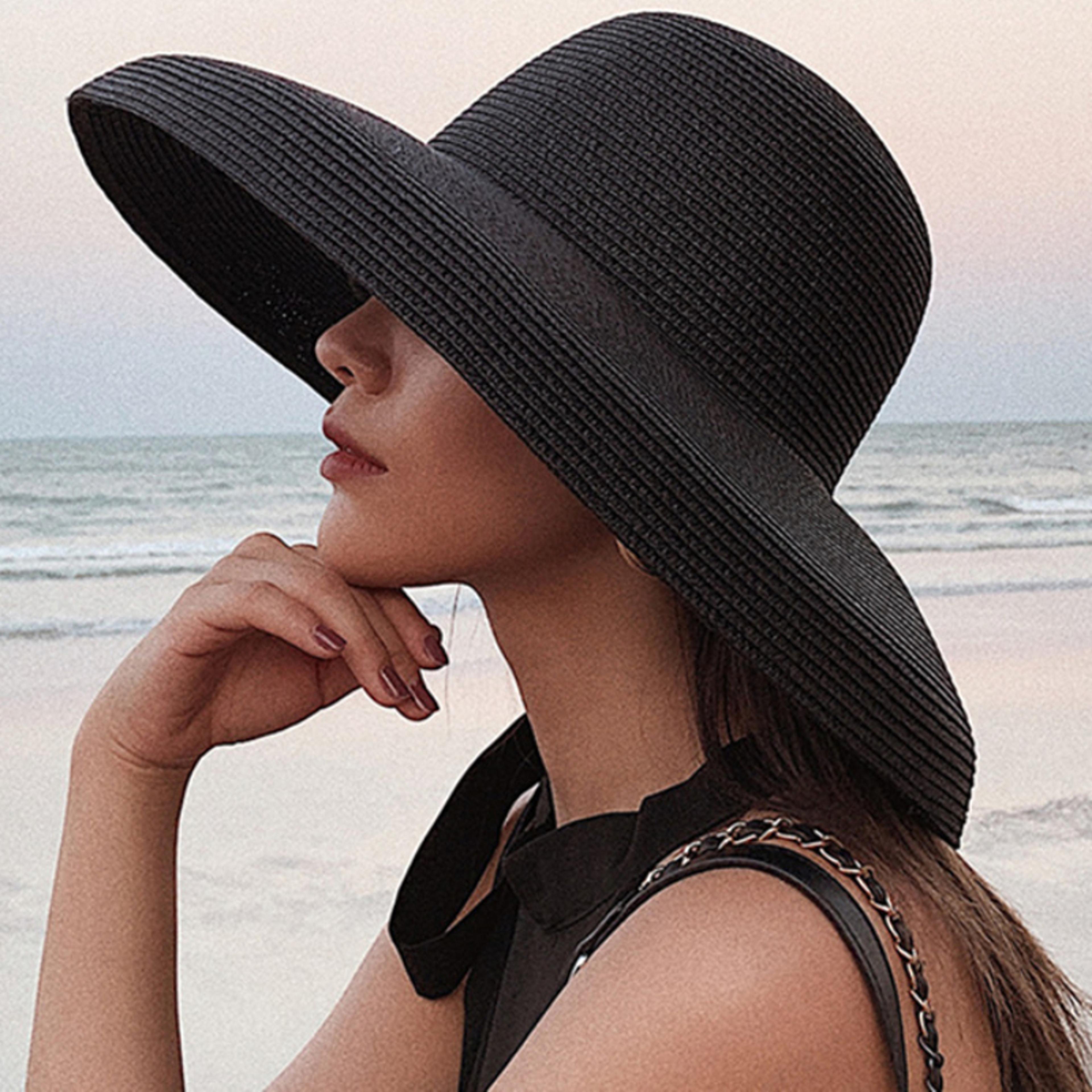 elegant packable wide brim straw panama hat for women uv protection beach & travel sun hat