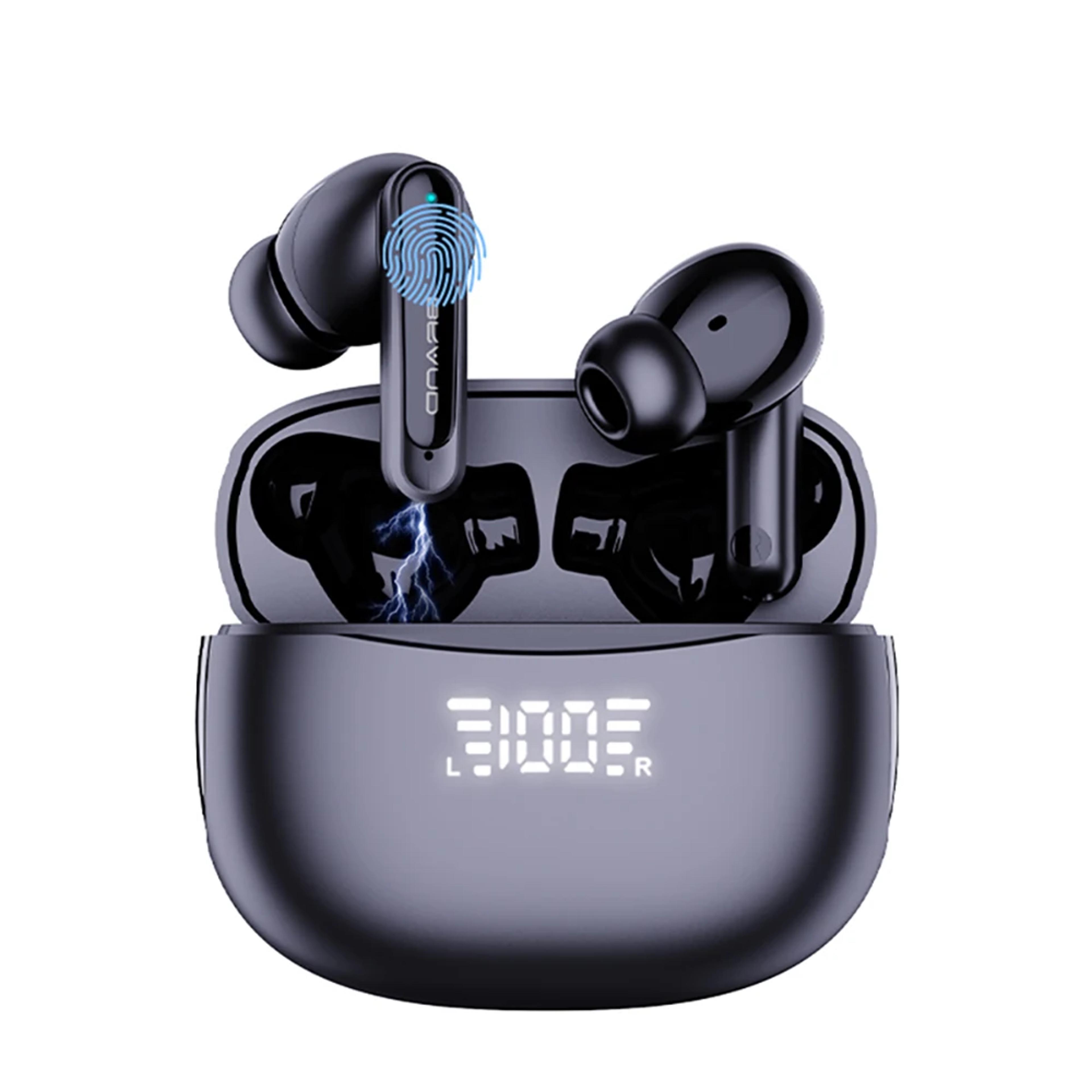 wireless bluetooth earbuds with touch control noise reduction and power display