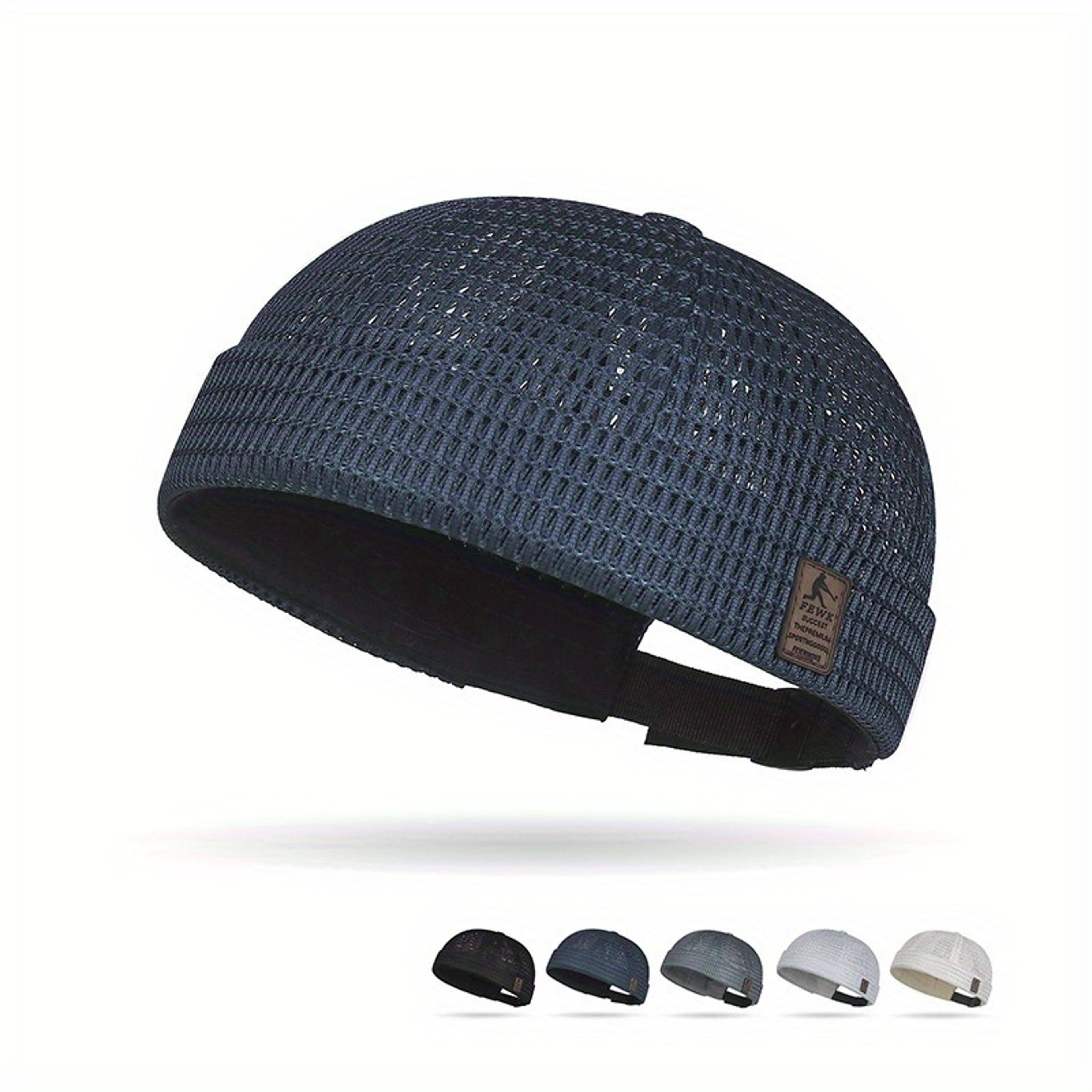 breathable brimless melon skin hat for men & women adjustable hip hop cap
