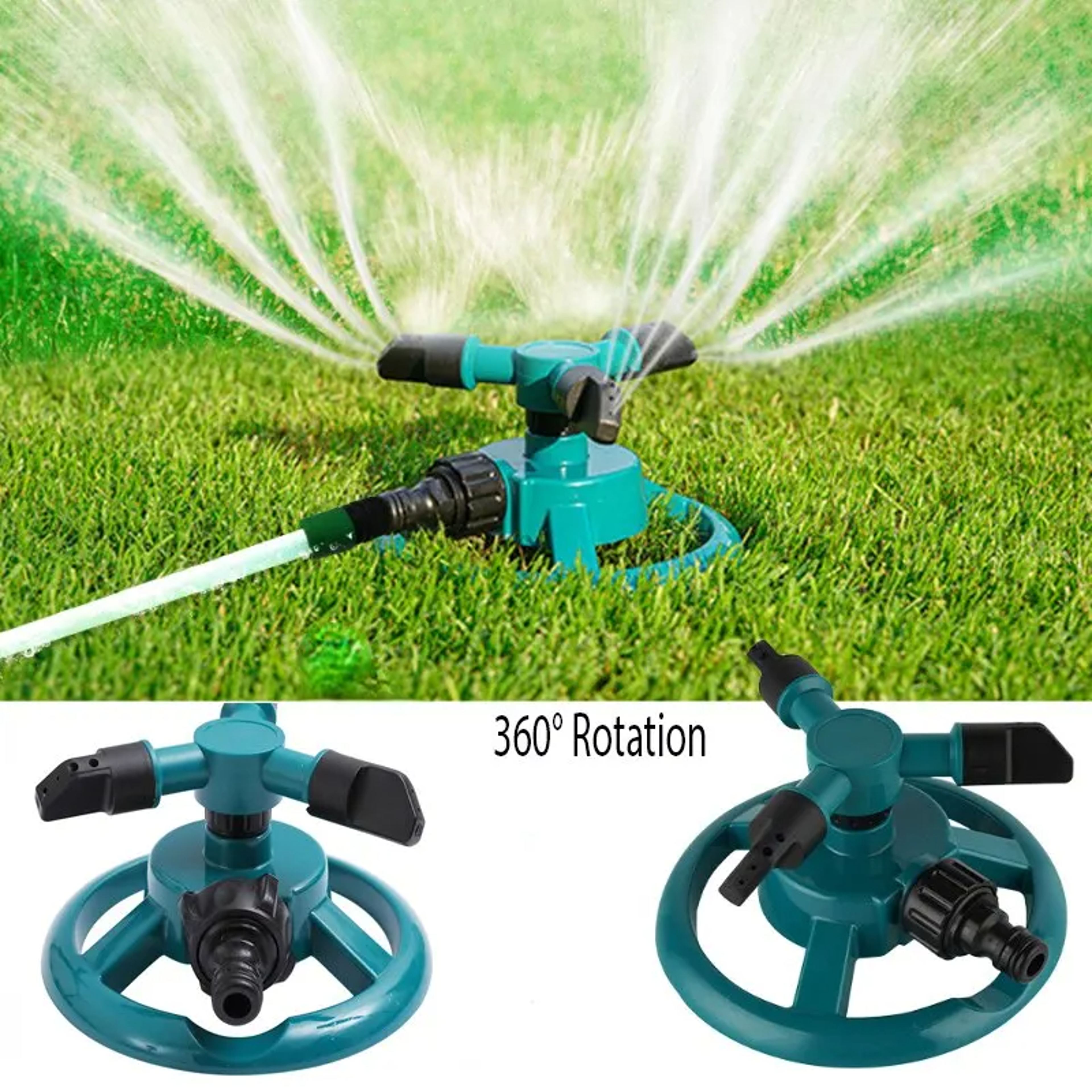 auto rotating garden irrigation sprinkler nozzle for lawn & yard