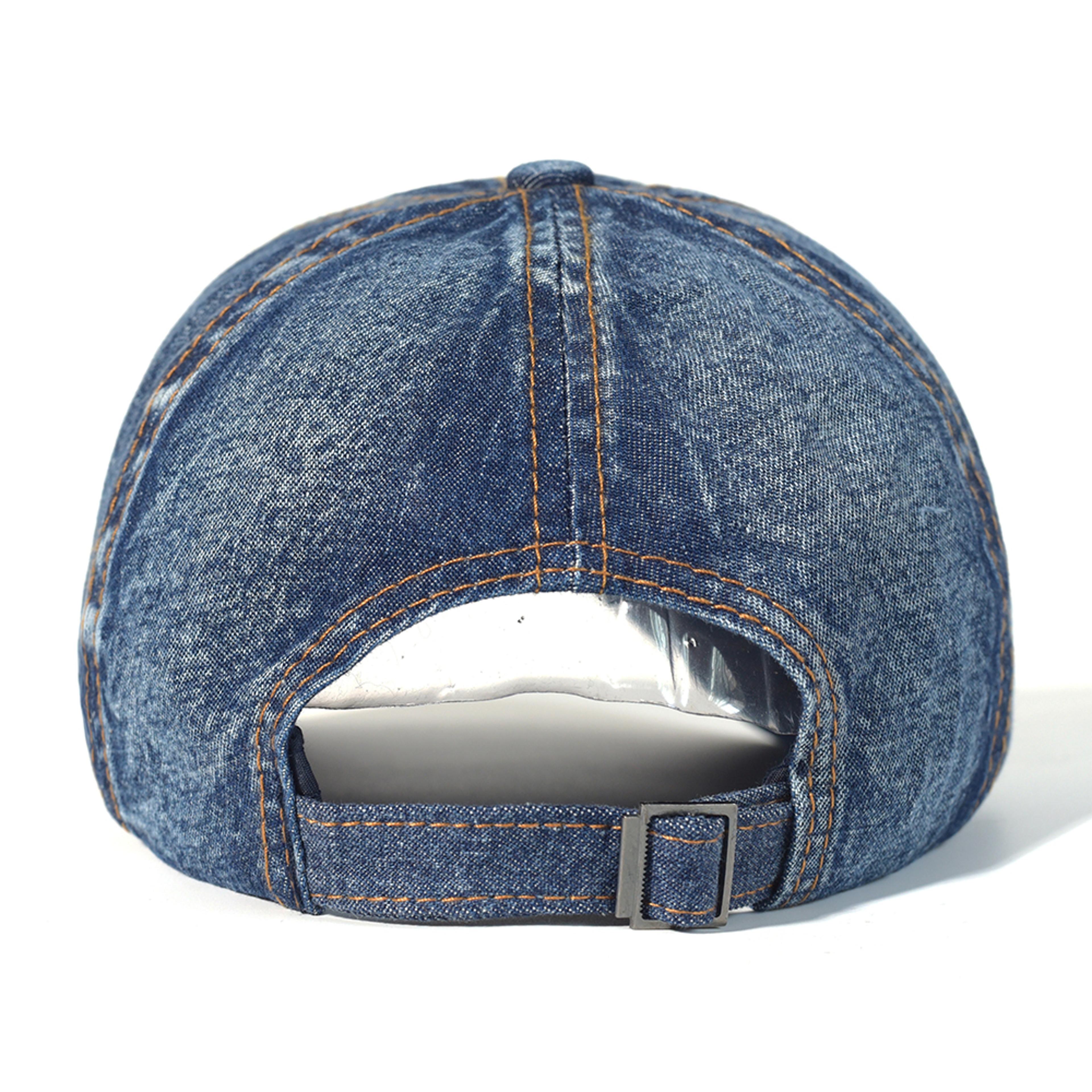 vintage washed cotton baseball cap unisex adjustable denim dad hat