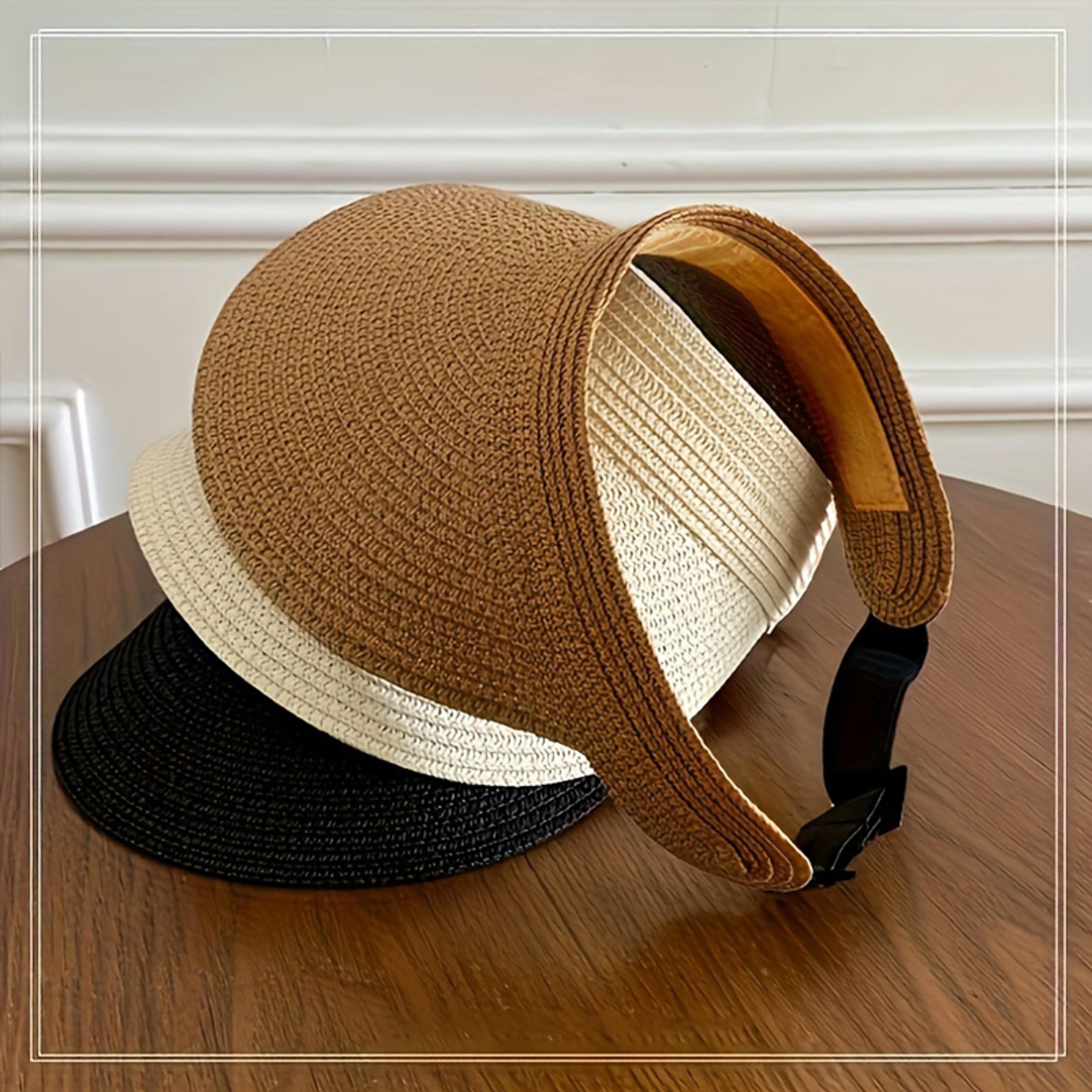 ultimate womens wide brim straw visor adjustable uv protection sun hat for beach & travel