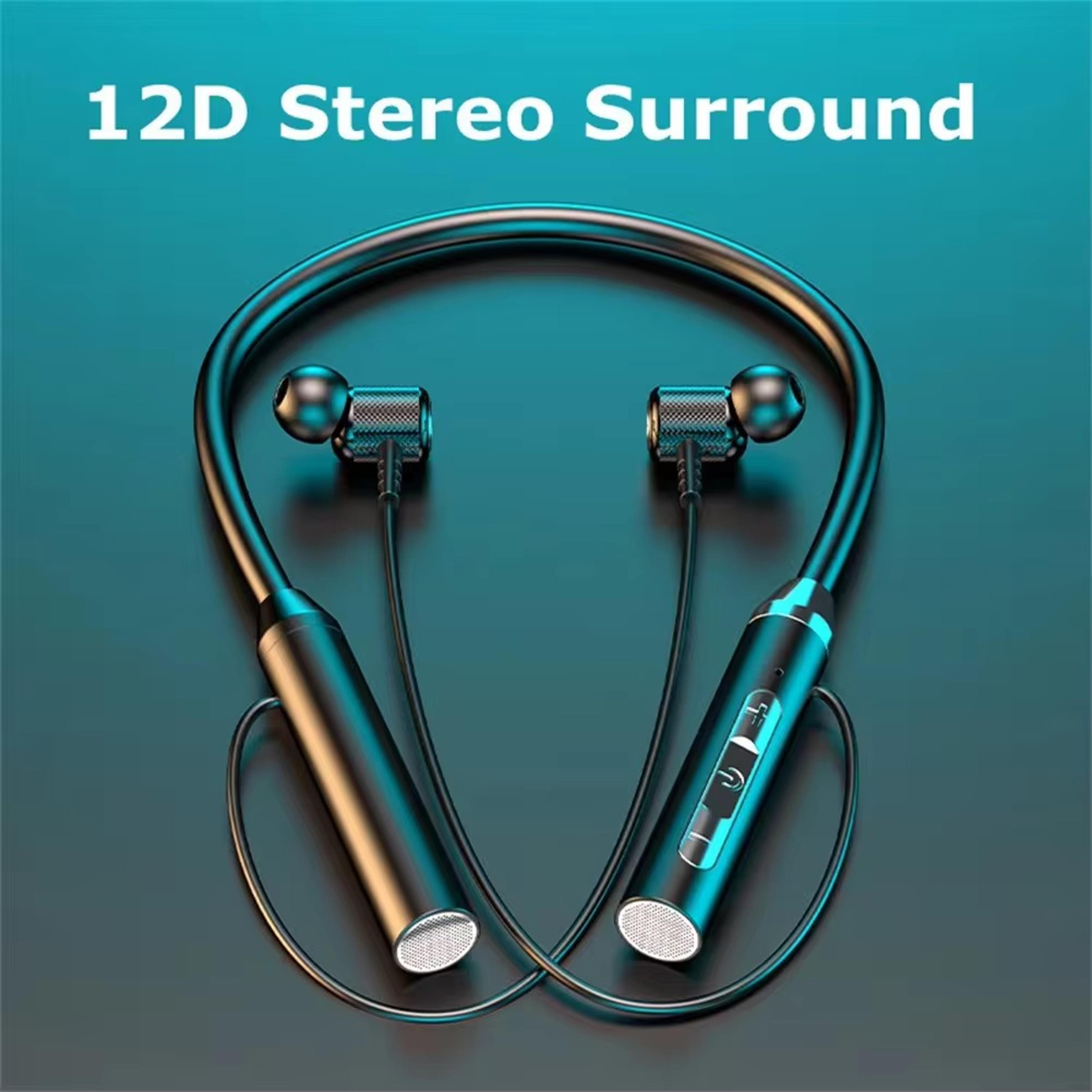 wireless bluetooth neckband earphones waterproof sports headset with led display