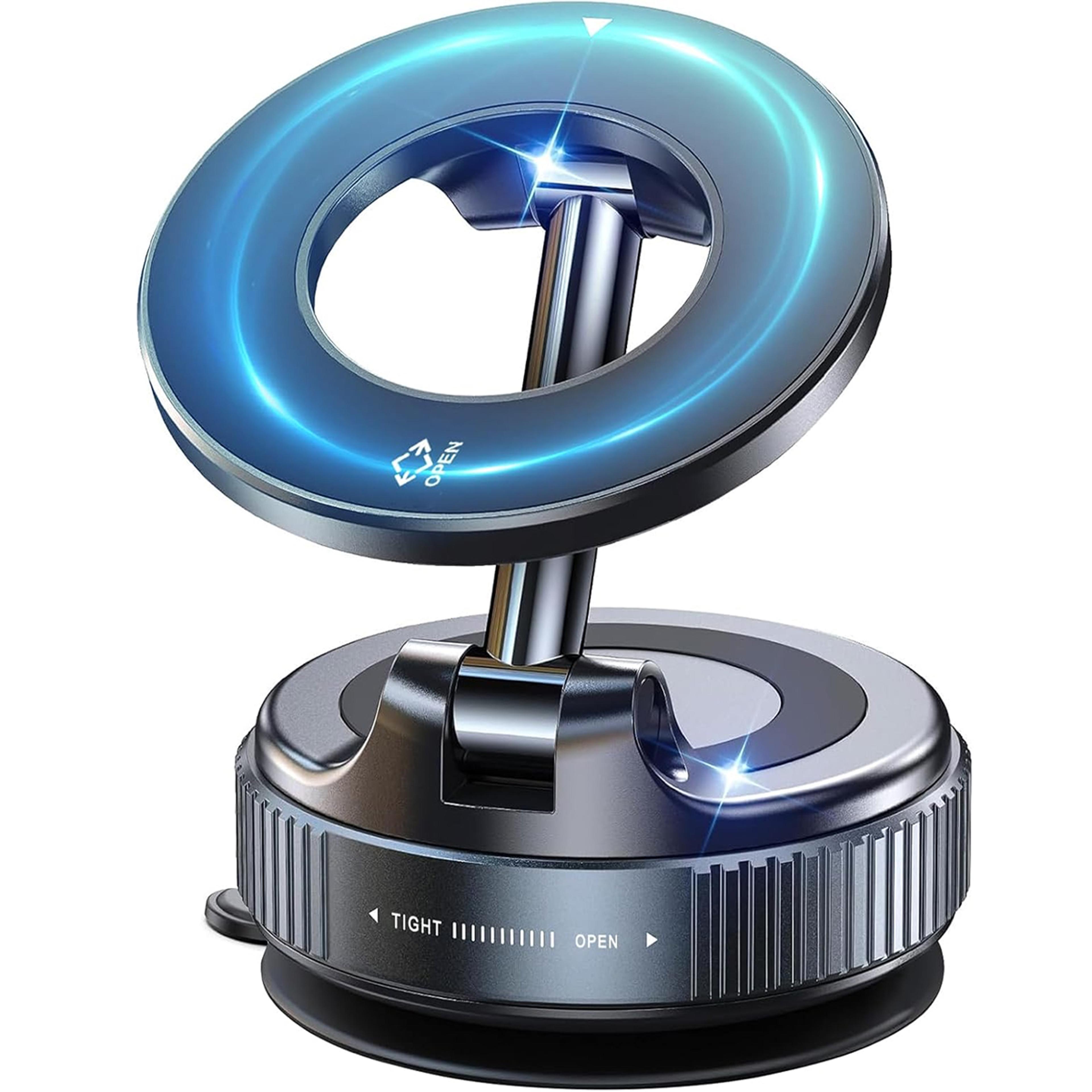 universal magnetic car phone mount & vacuum suction phone holder with adjustment