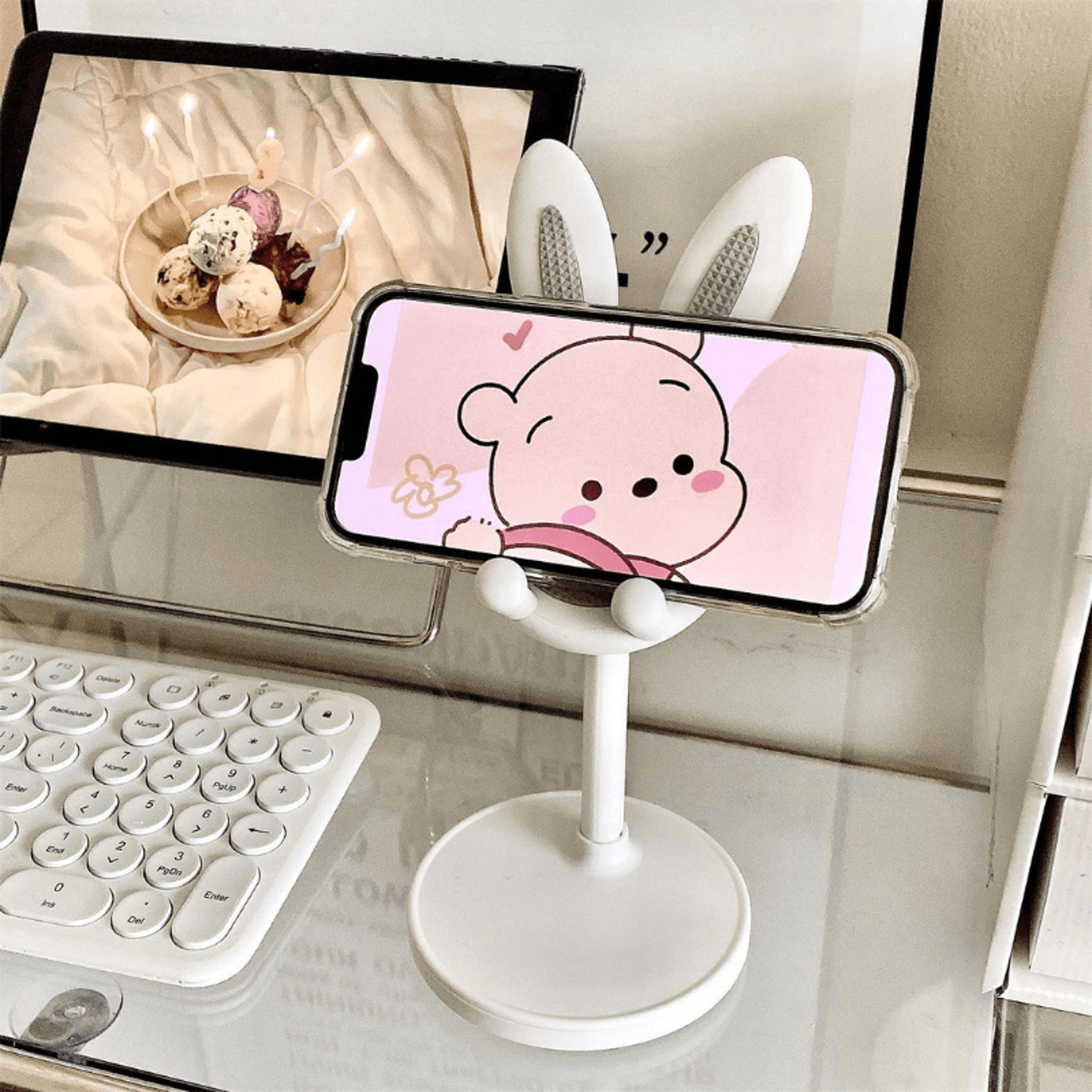 cute rabbit adjustable phone stand & desktop holder
