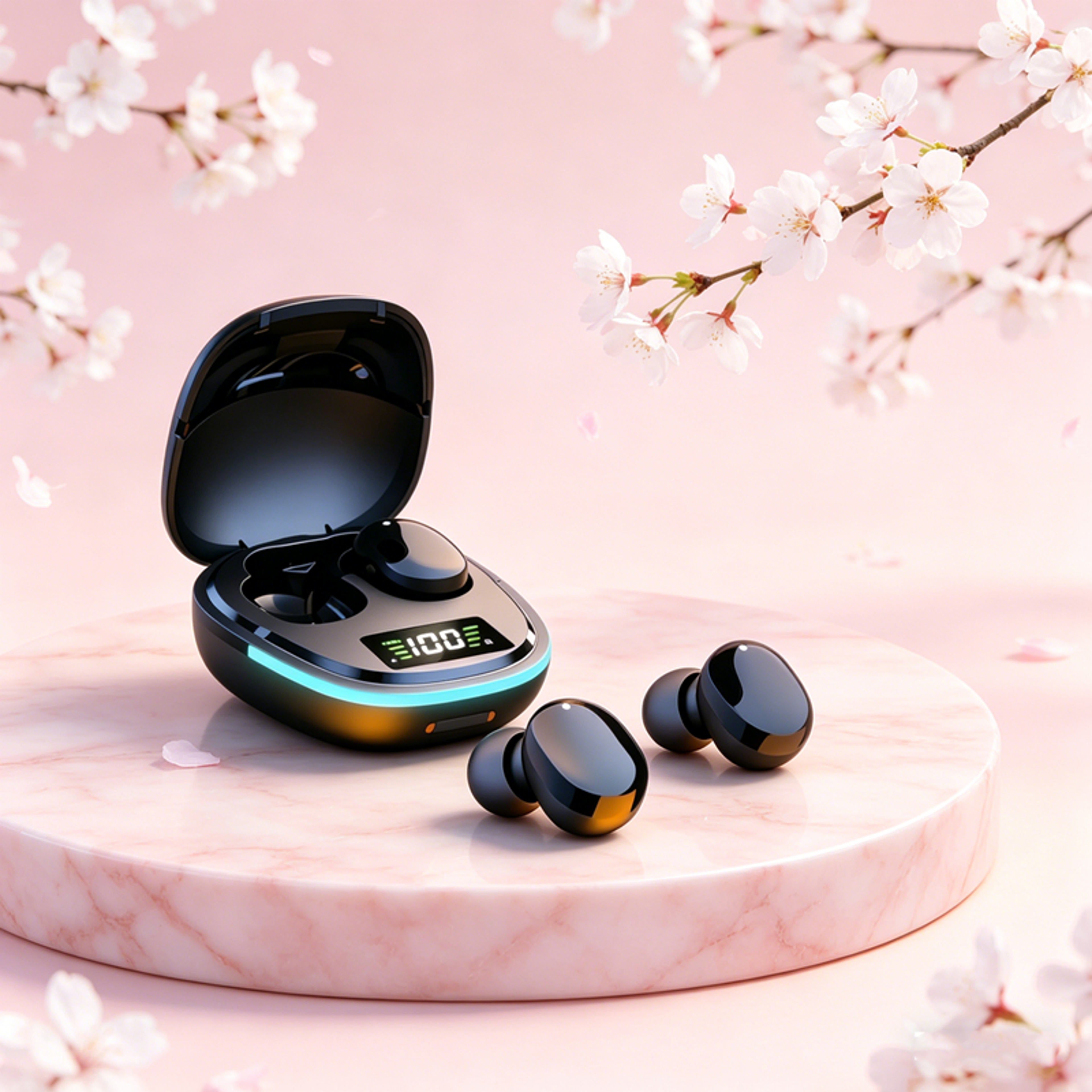 wireless bluetooth earbuds with digital display waterproof tws sports earphones
