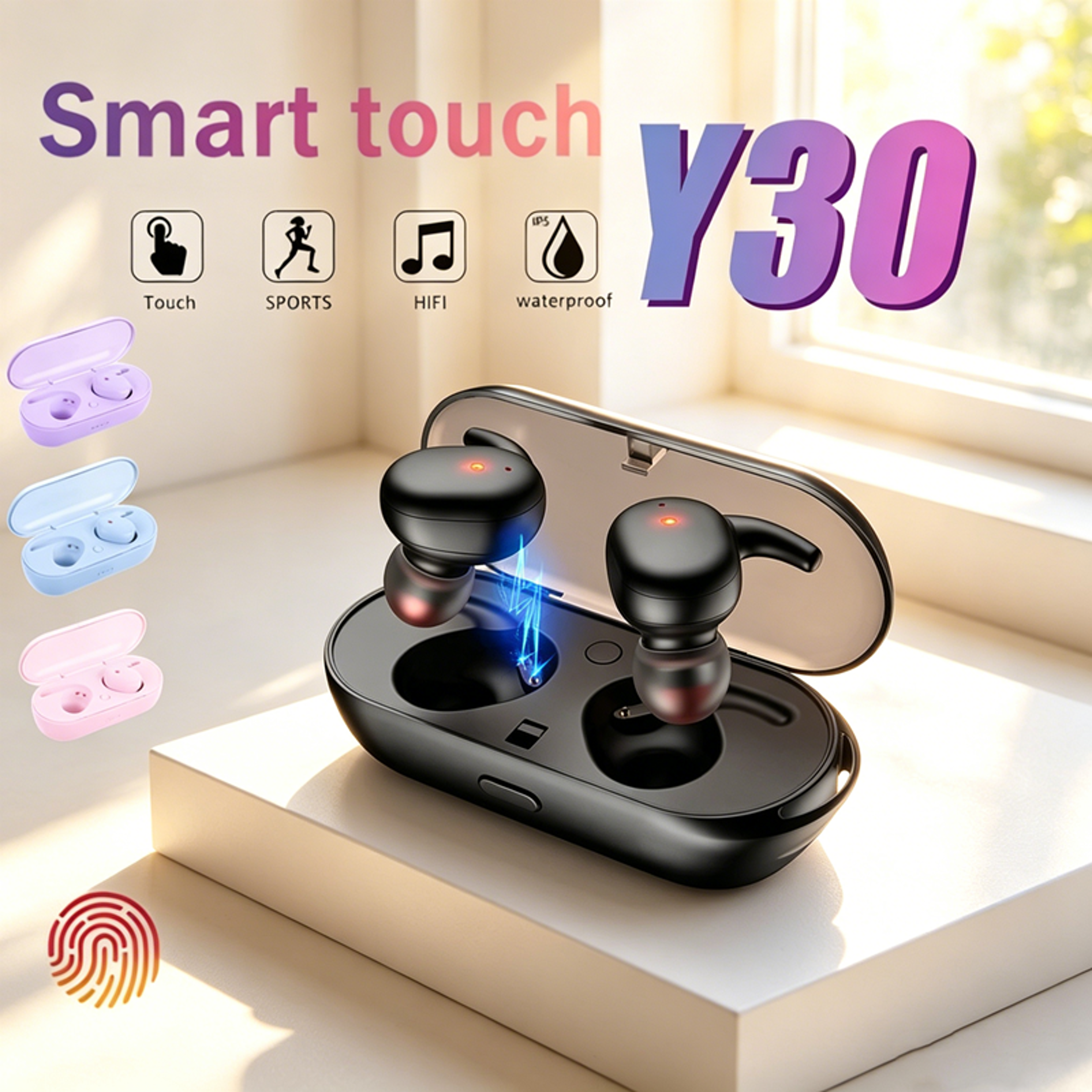 wireless earbuds with noise reduction and charging case