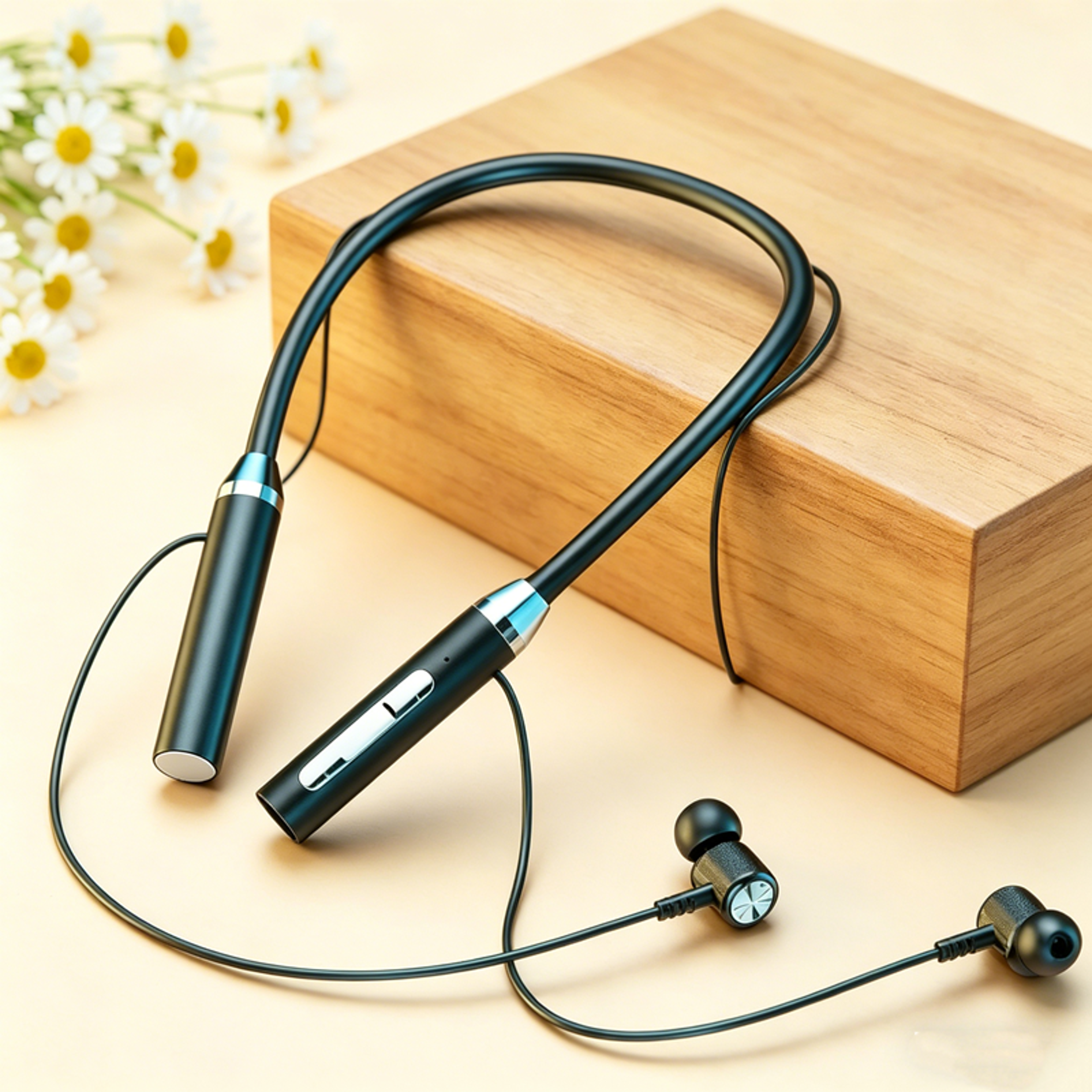 bluetooth magnetic neckband headset with mic for sports and running