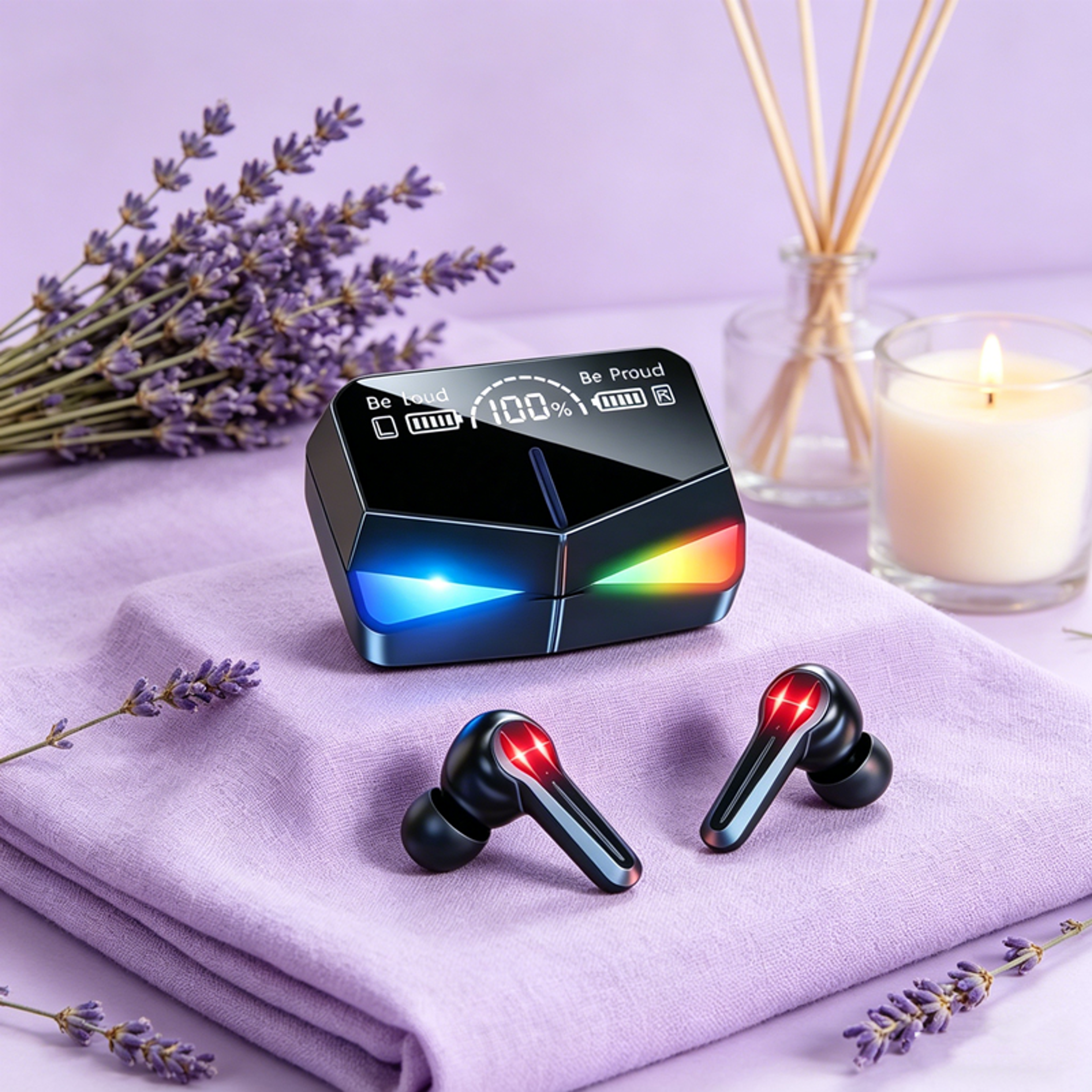 bluetooth wireless sport earbuds with mic and charging case