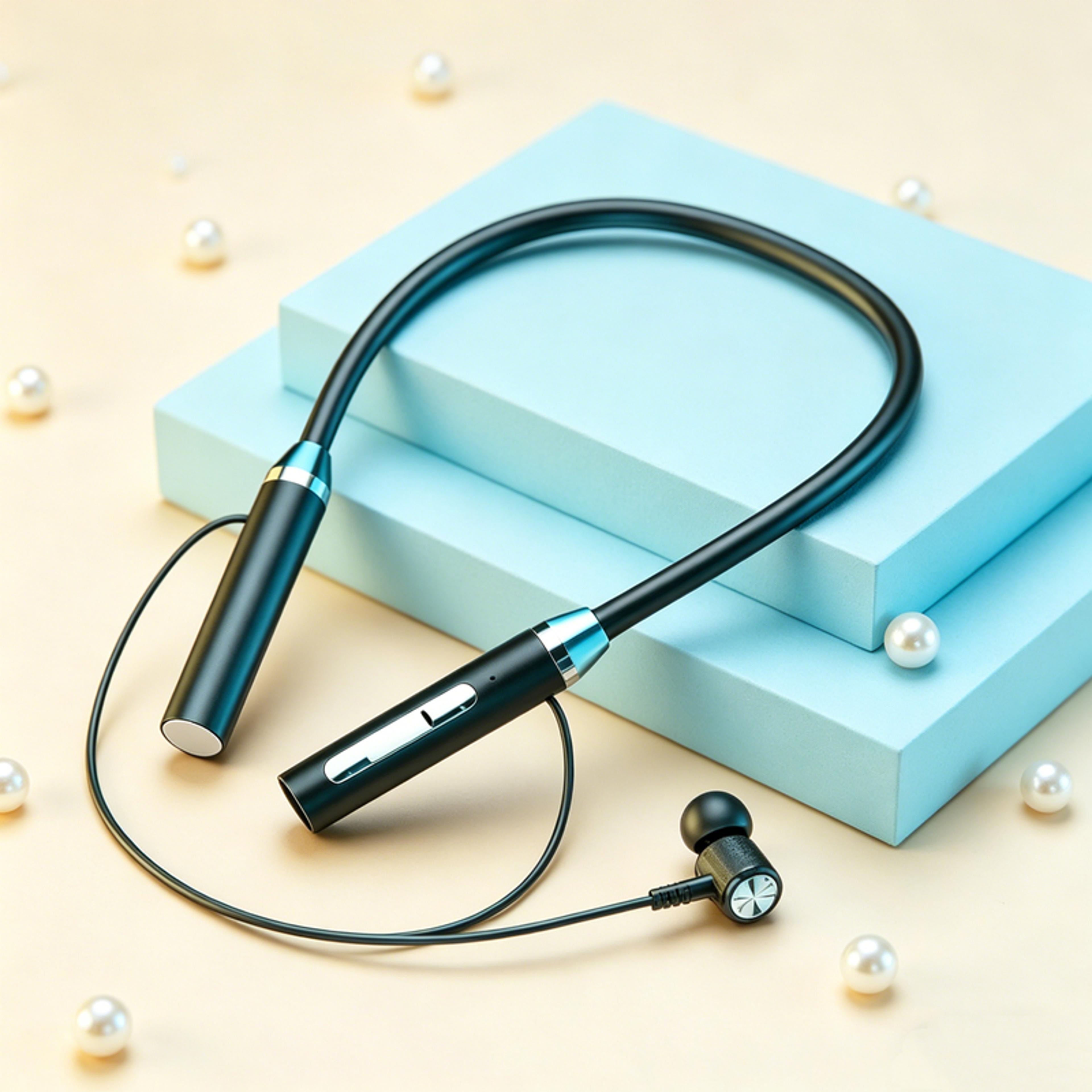 bluetooth wireless neckband headphones with magnetic sport earbuds