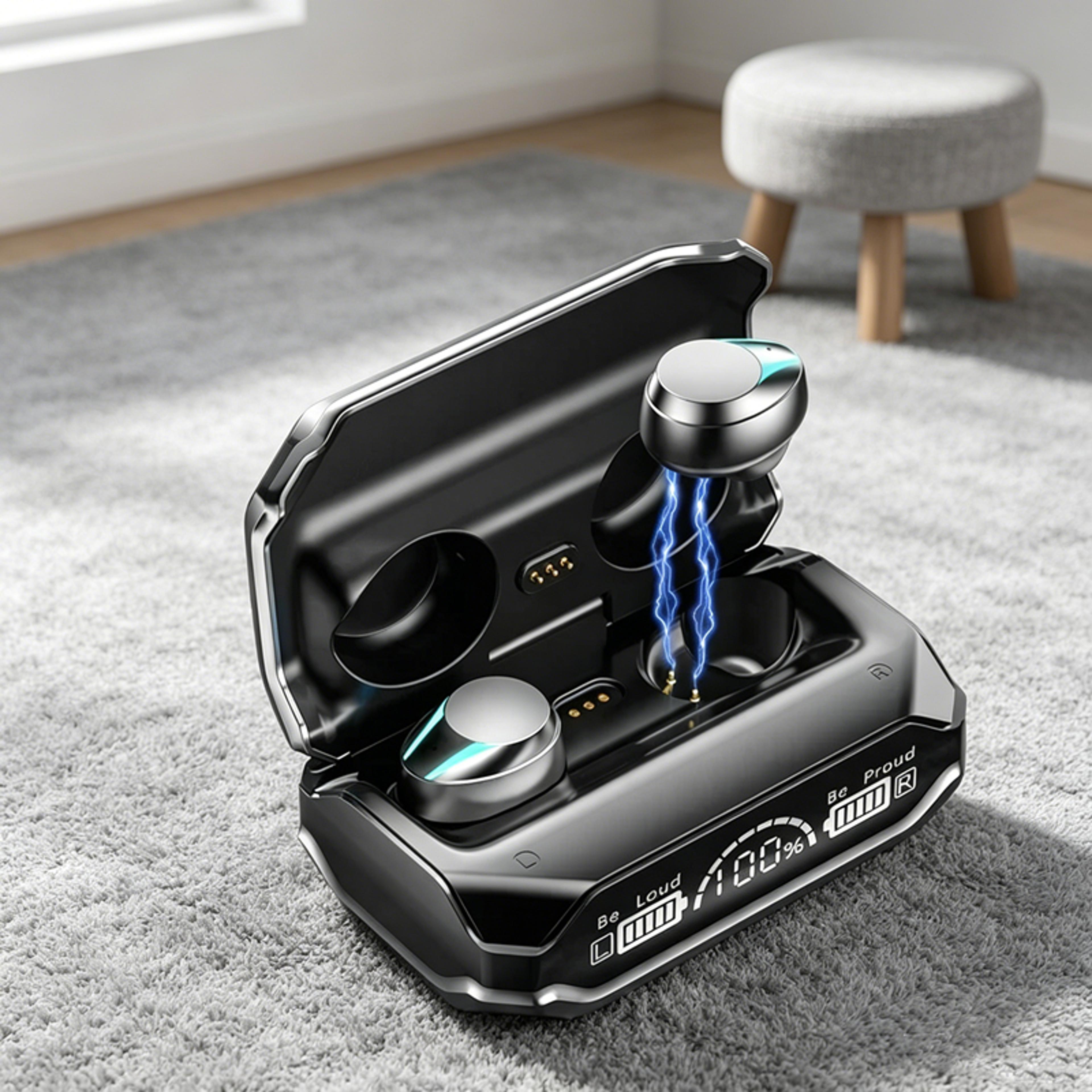 smart touch tws wireless earbuds with led display case
