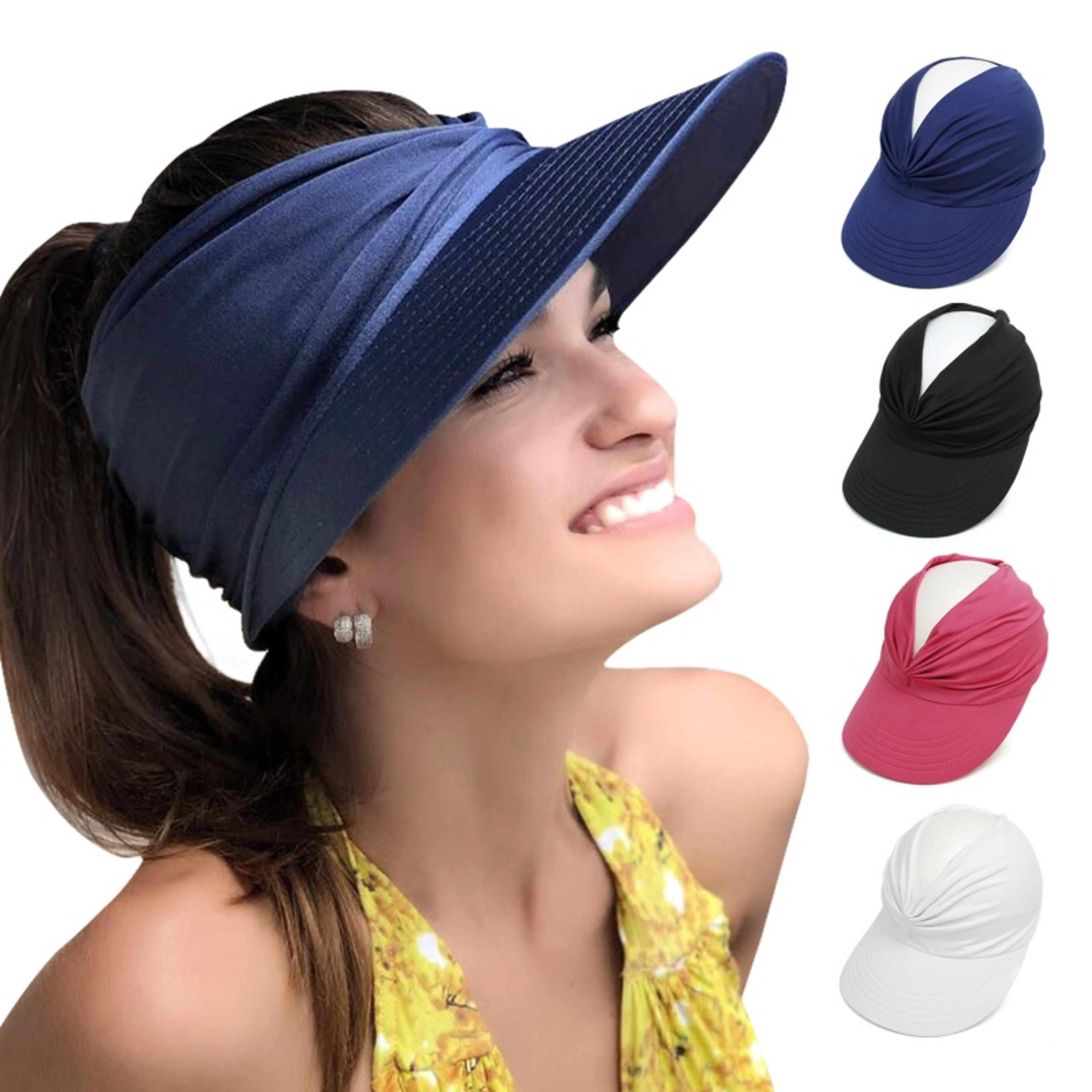 womens sun hat hollow top beach visor hat for outdoor uv protection