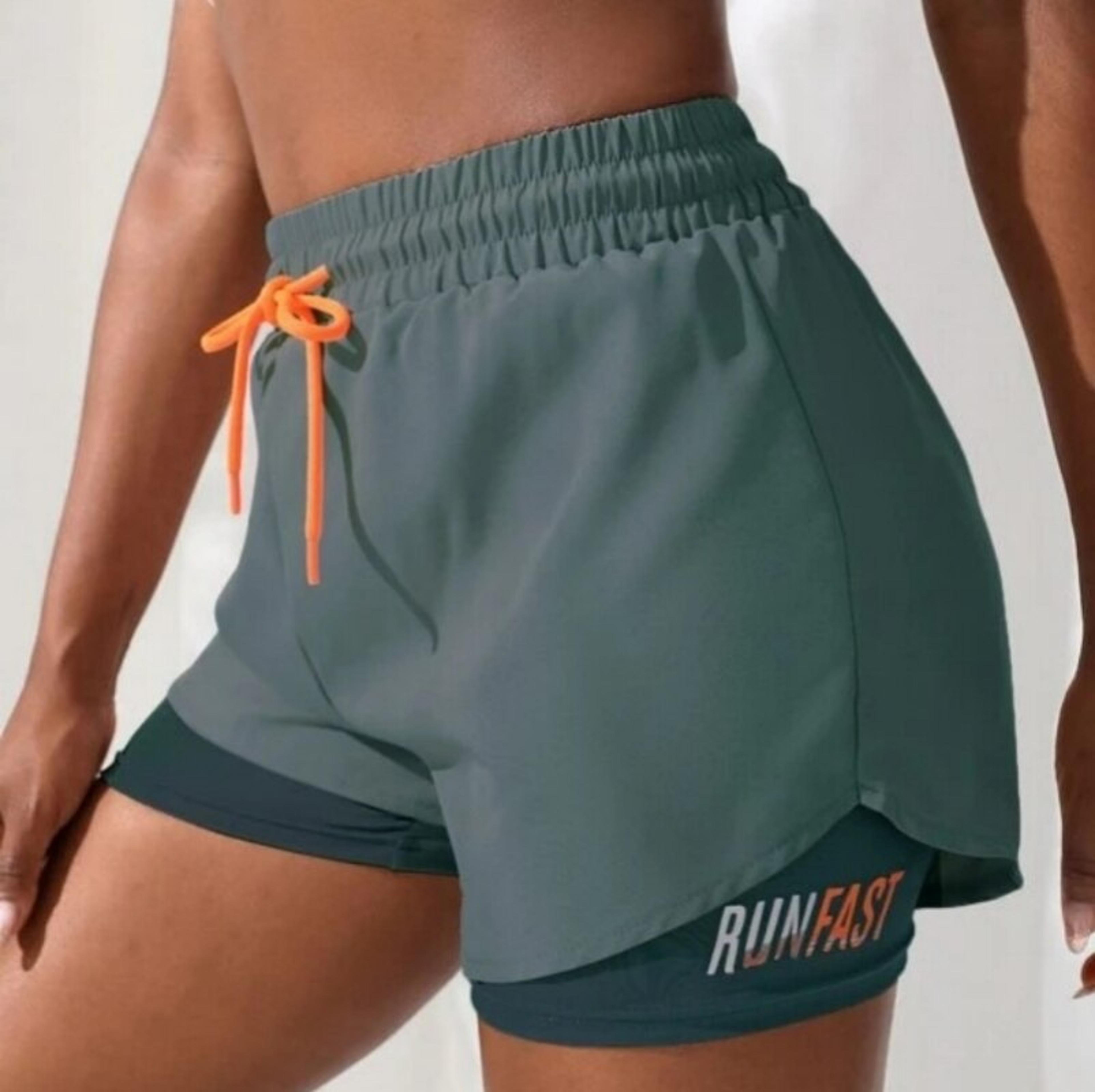 high waisted yoga shorts running shorts women fake two piece gym activewear