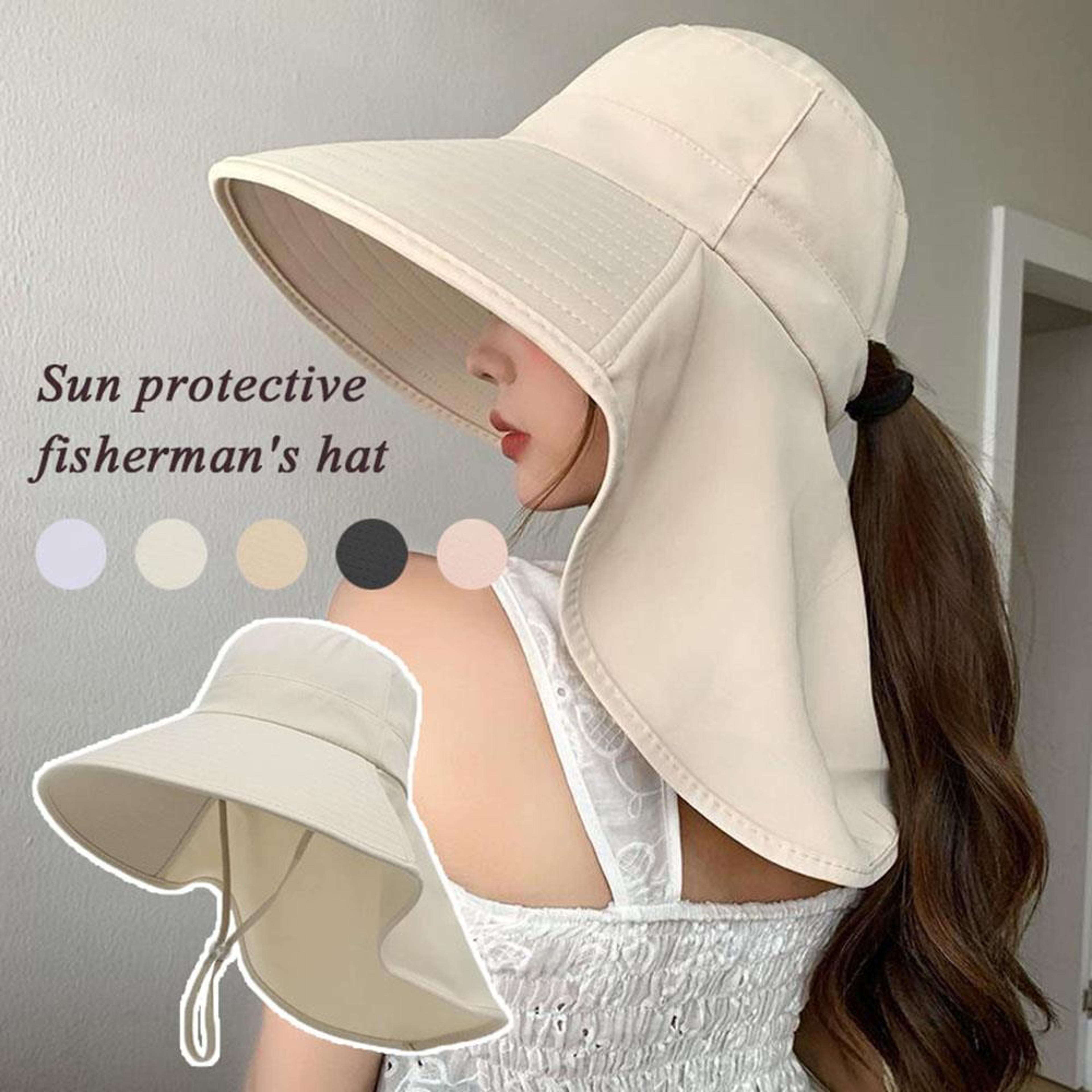 adjustable wide brim sun hat with neck flap for hiking beach and garden