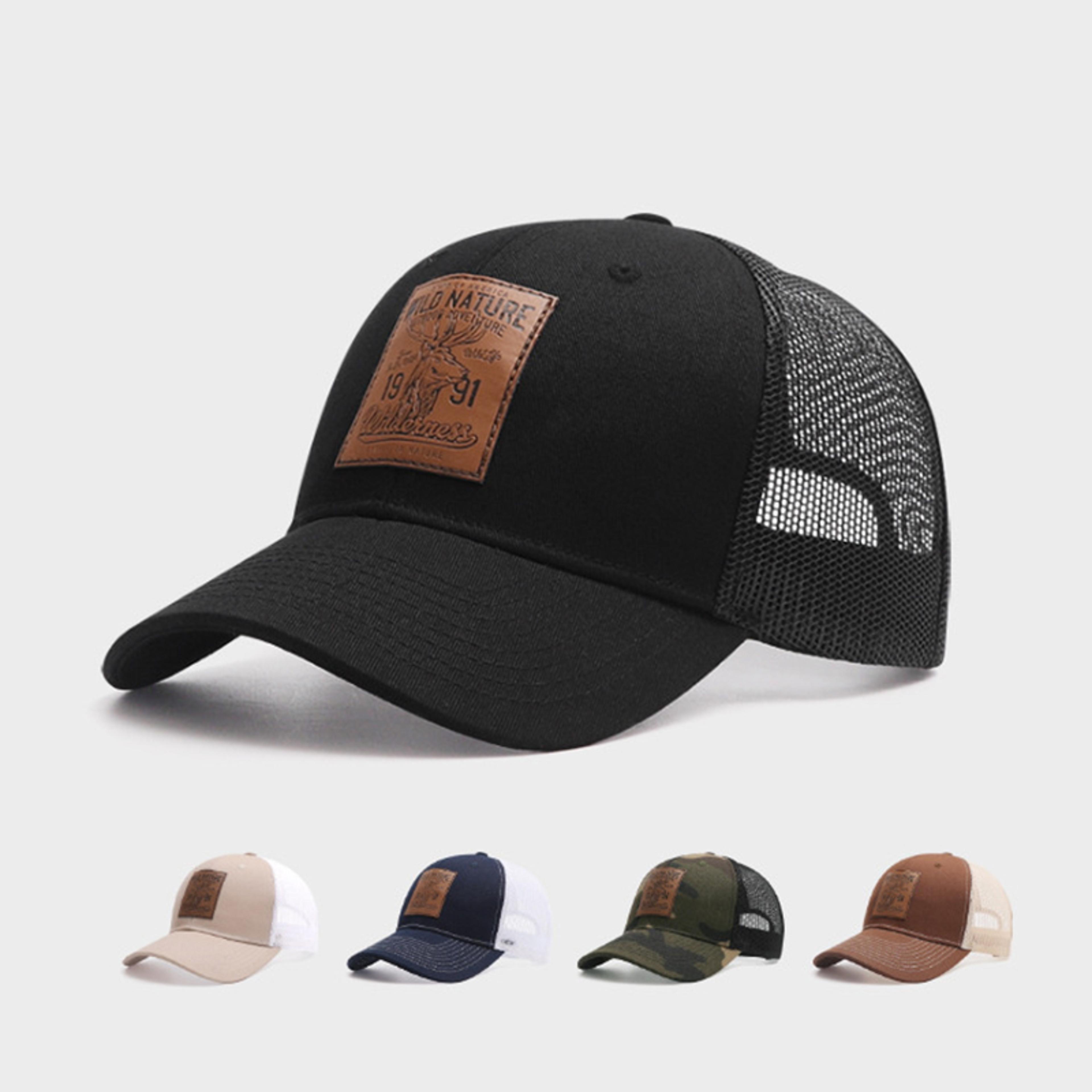 mesh trucker cap deer icon sun protection hat