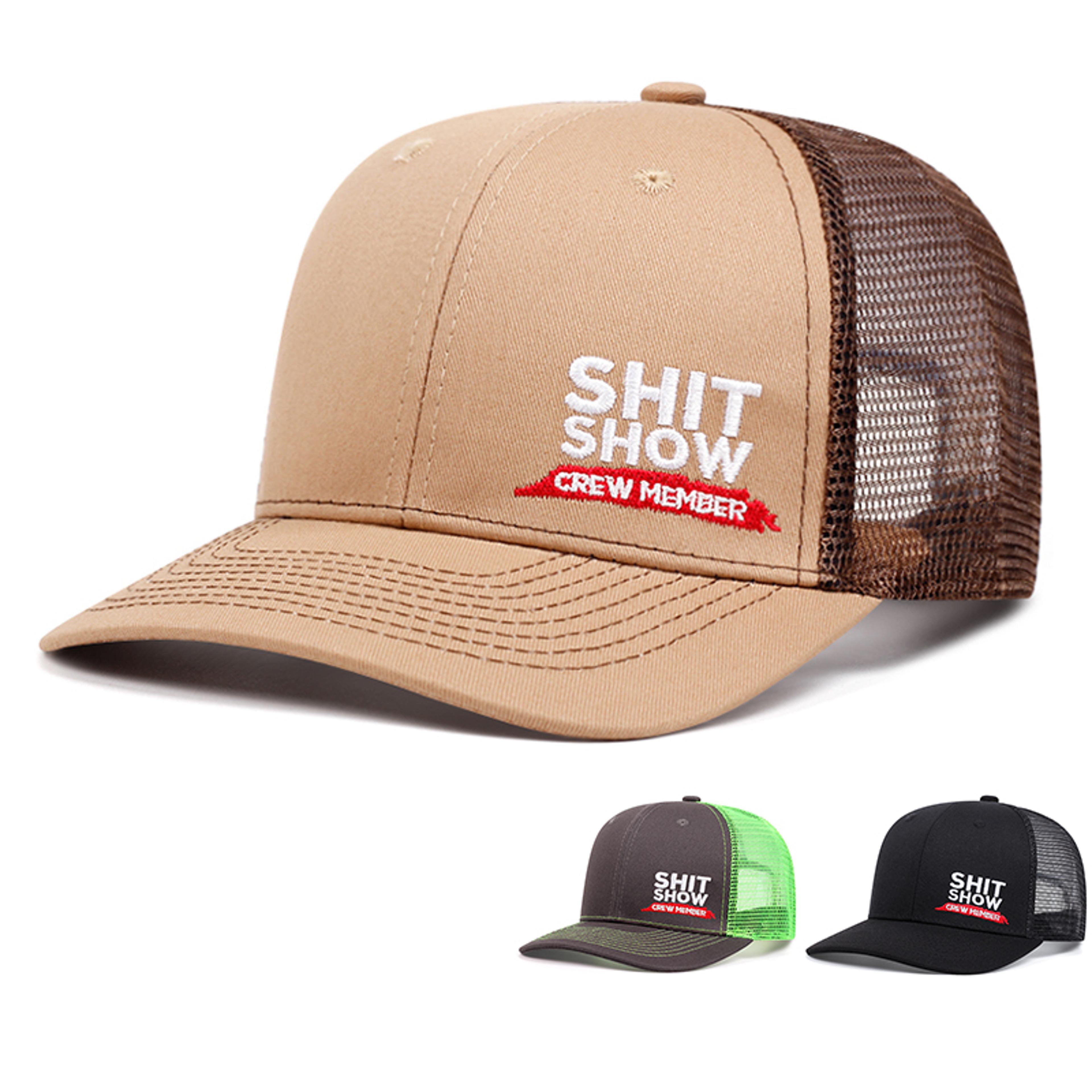shit show alphabet curved brim trucker hat unisex adjustable baseball cap