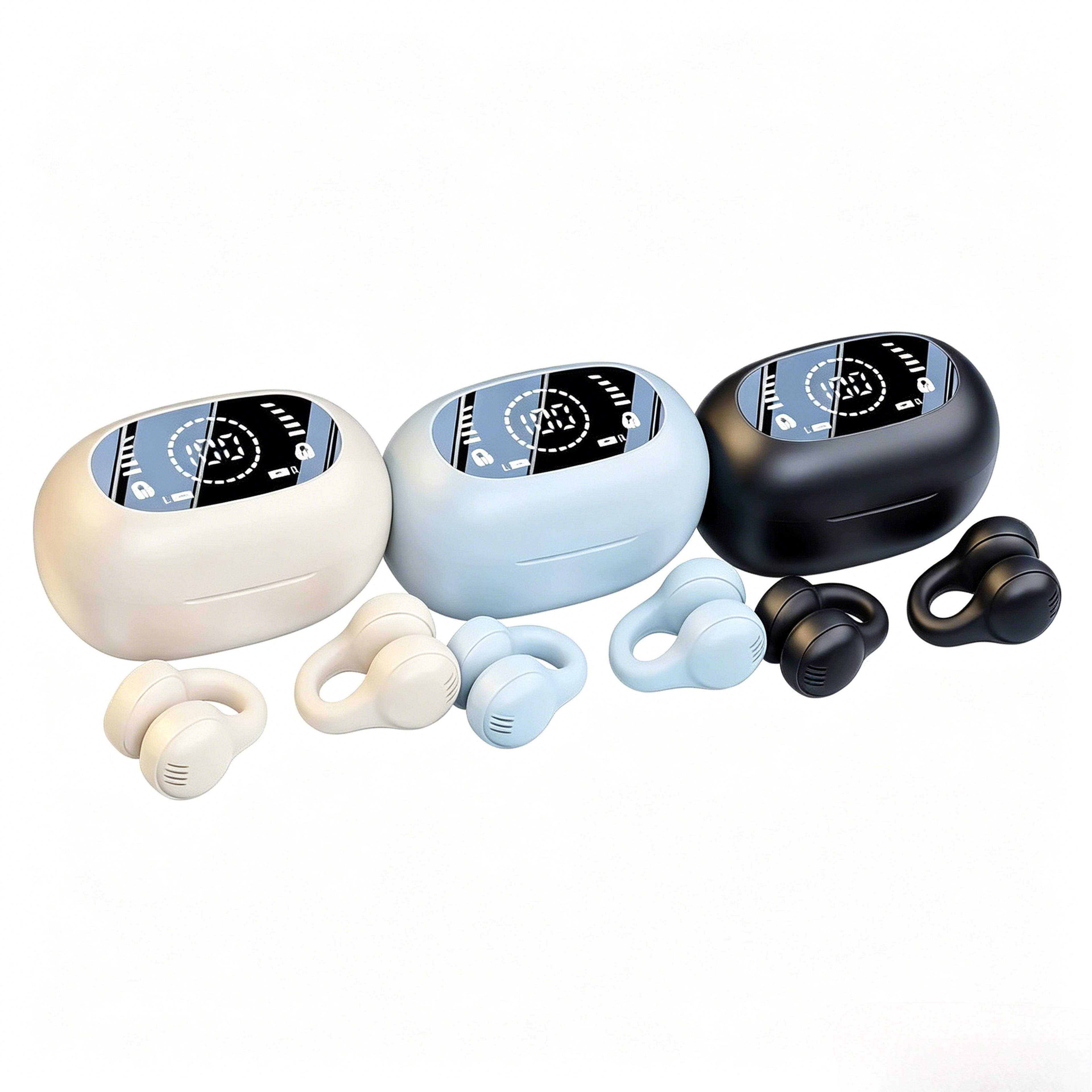 ear clip wireless open ear ows earbuds mirror style noise cancelling for sports daily use