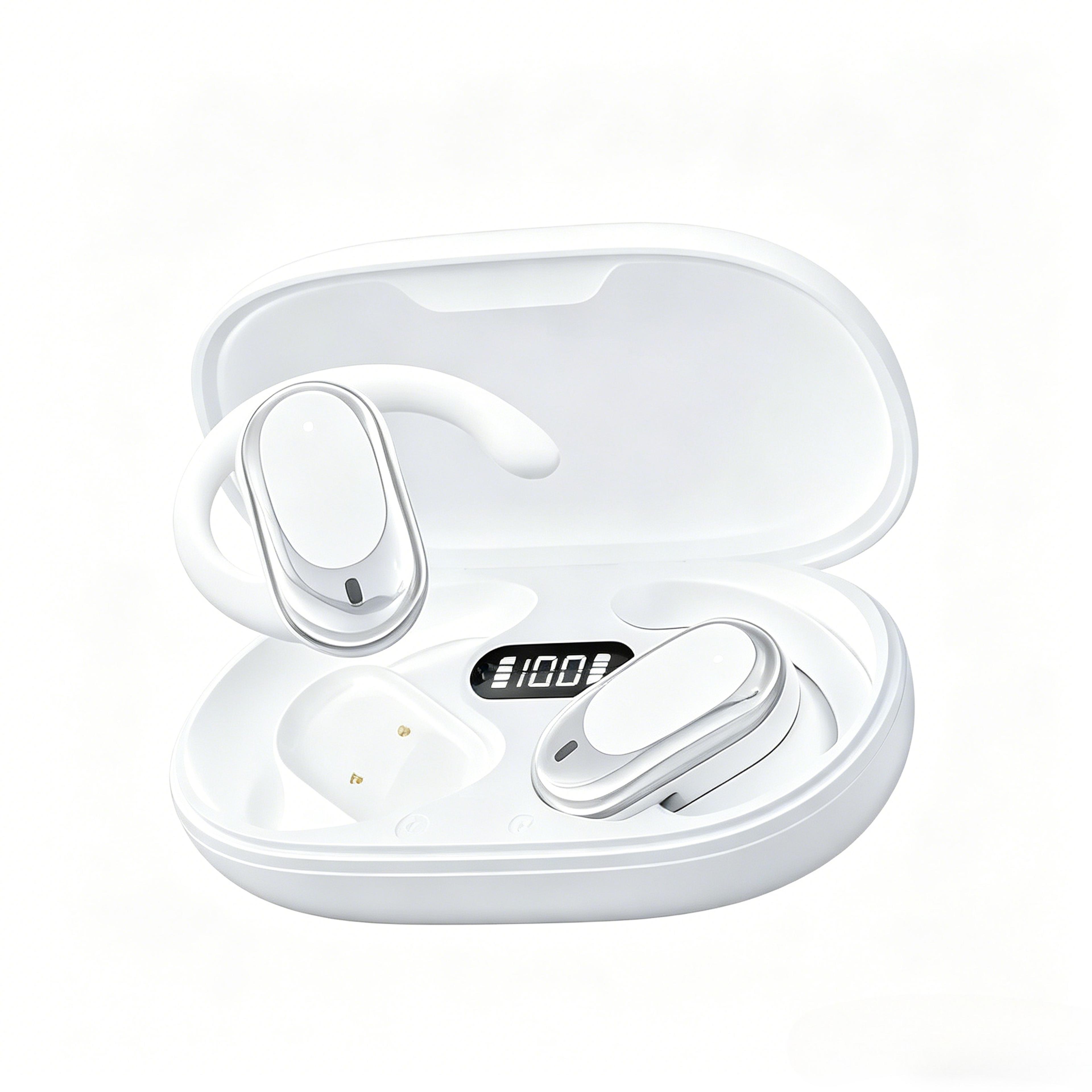 open ear bluetooth over ear headphones rotatable wireless noise cancelling with mic