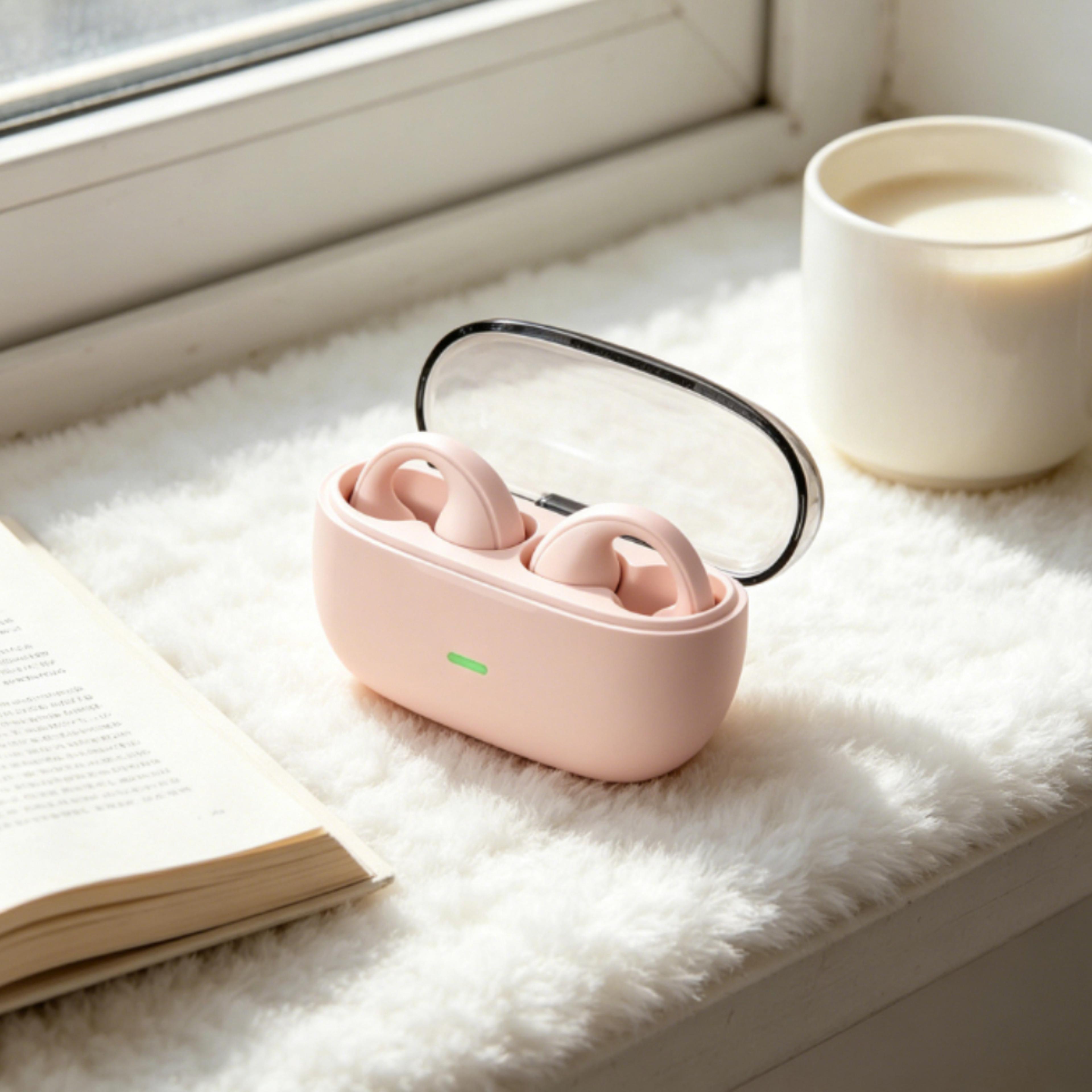 clip on wireless bluetooth headphones with hd call noise canceling design