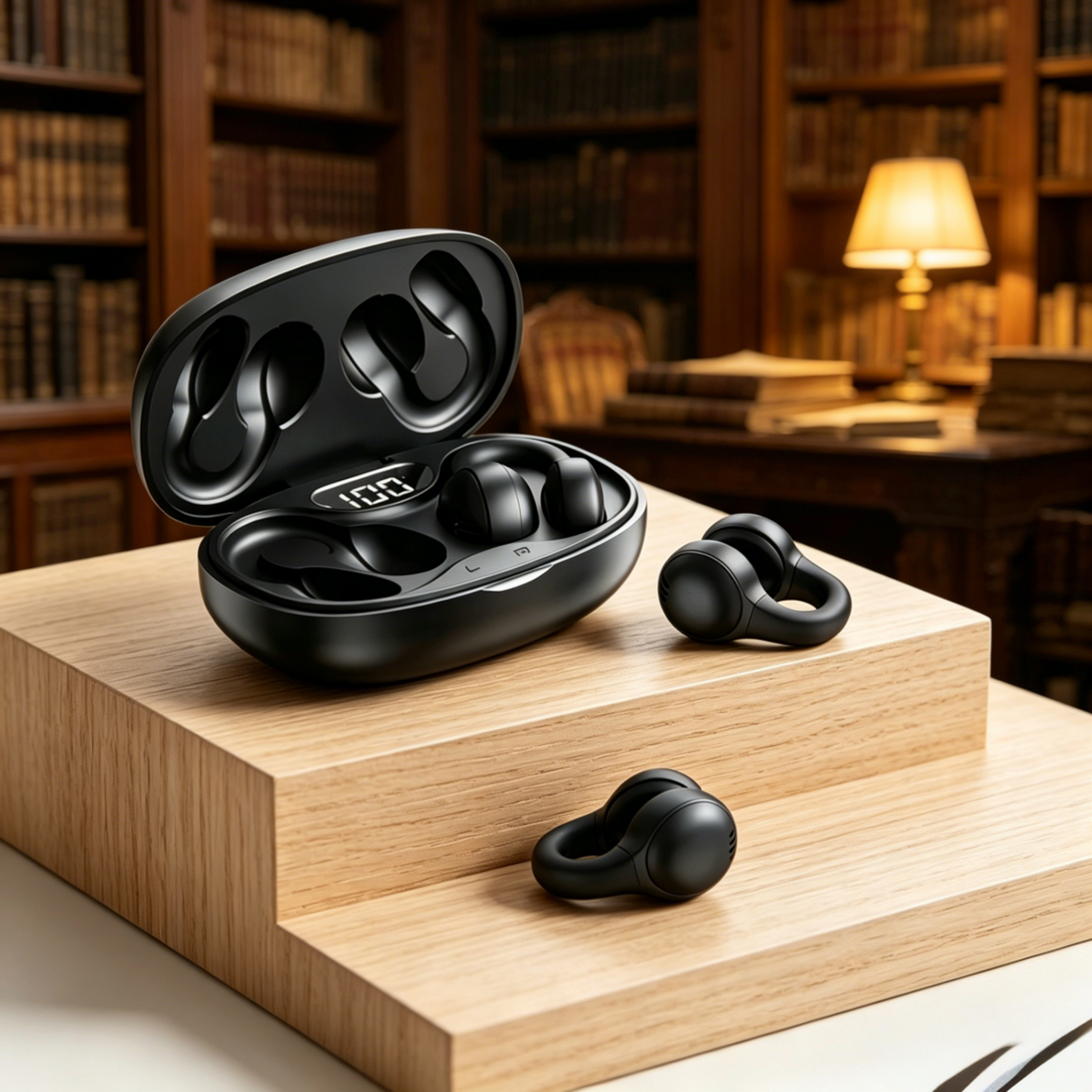 wireless earbuds with led power display noise reduction bluetooth earphones