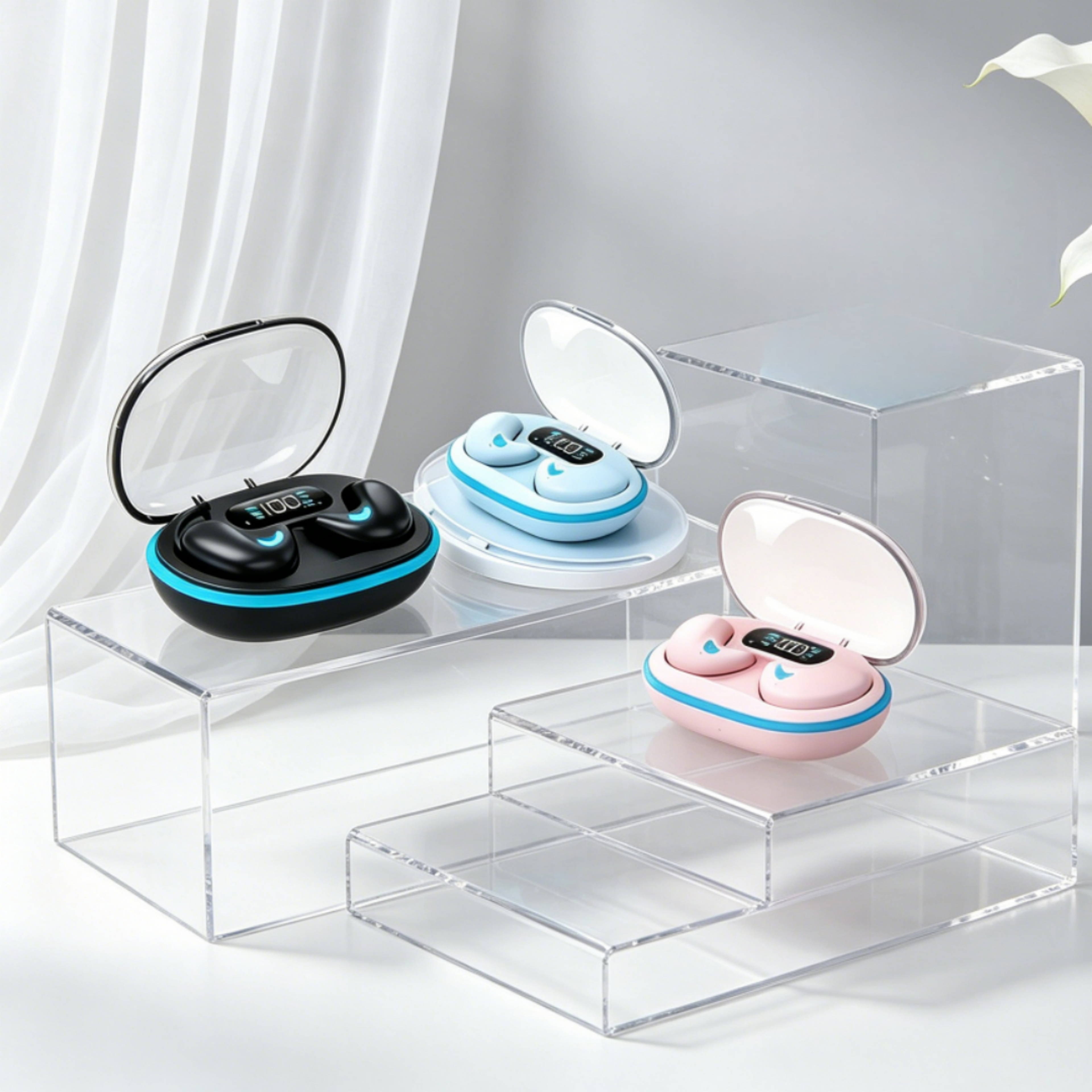 waterproof sleep bluetooth earbuds with mic for comfortable in ear listening